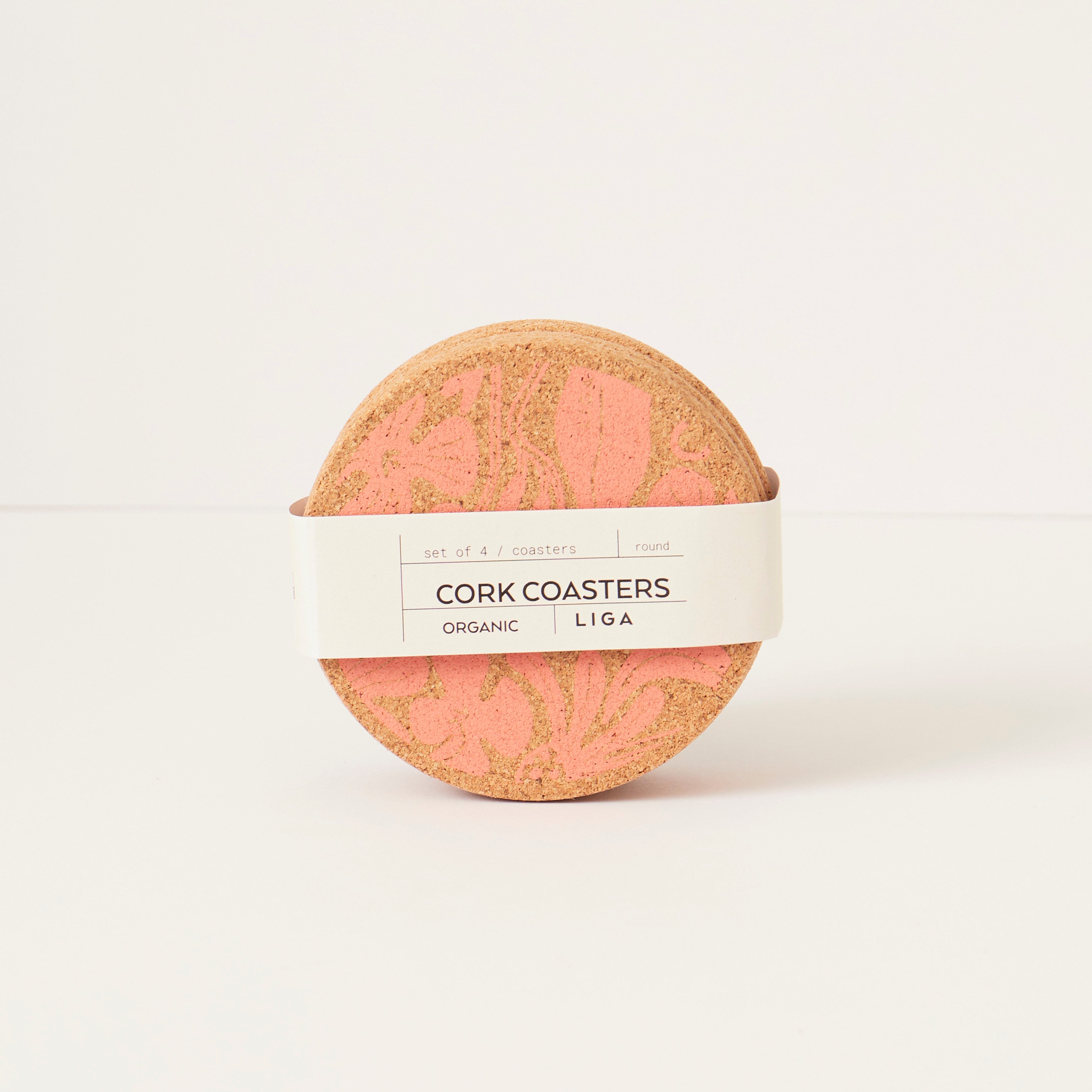 Cork Coaster Flora Pink