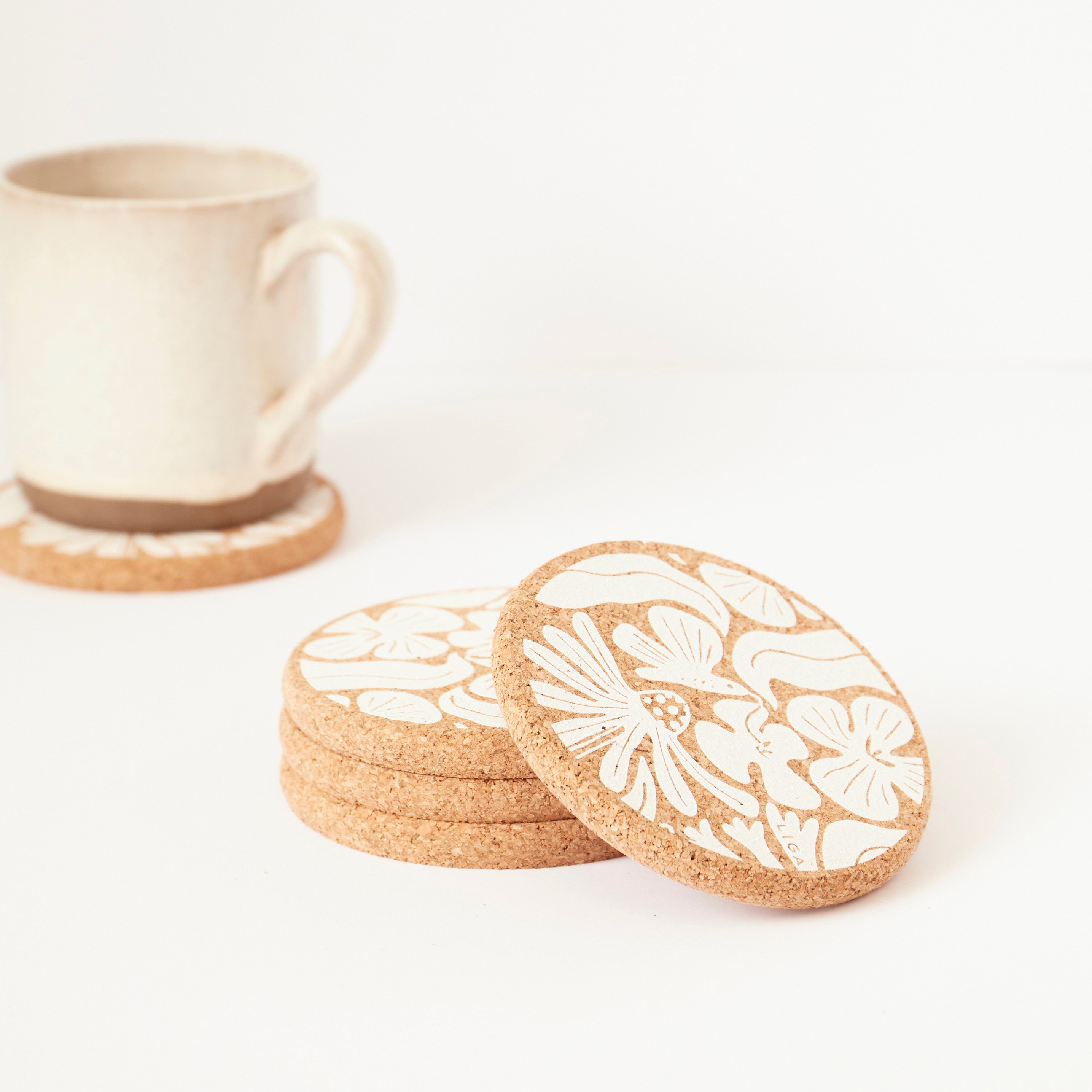 Cork Coaster Flora