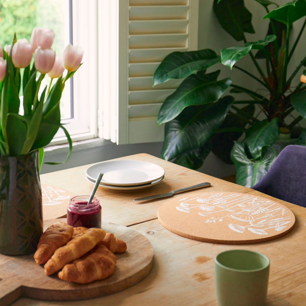 Cork Placemat - Flowers