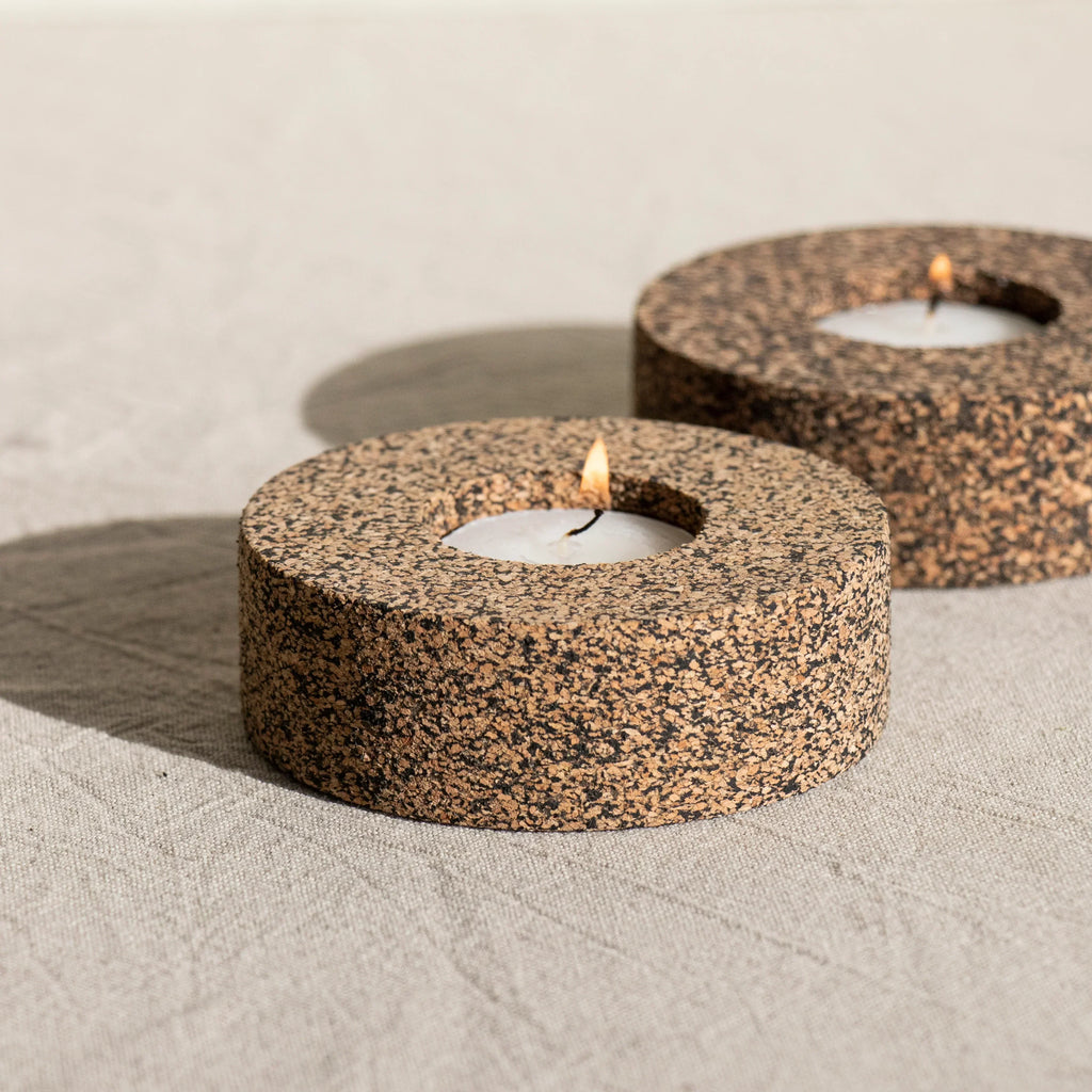 Eco Tea Light Holder | Eco Recycled Rubber and Cork