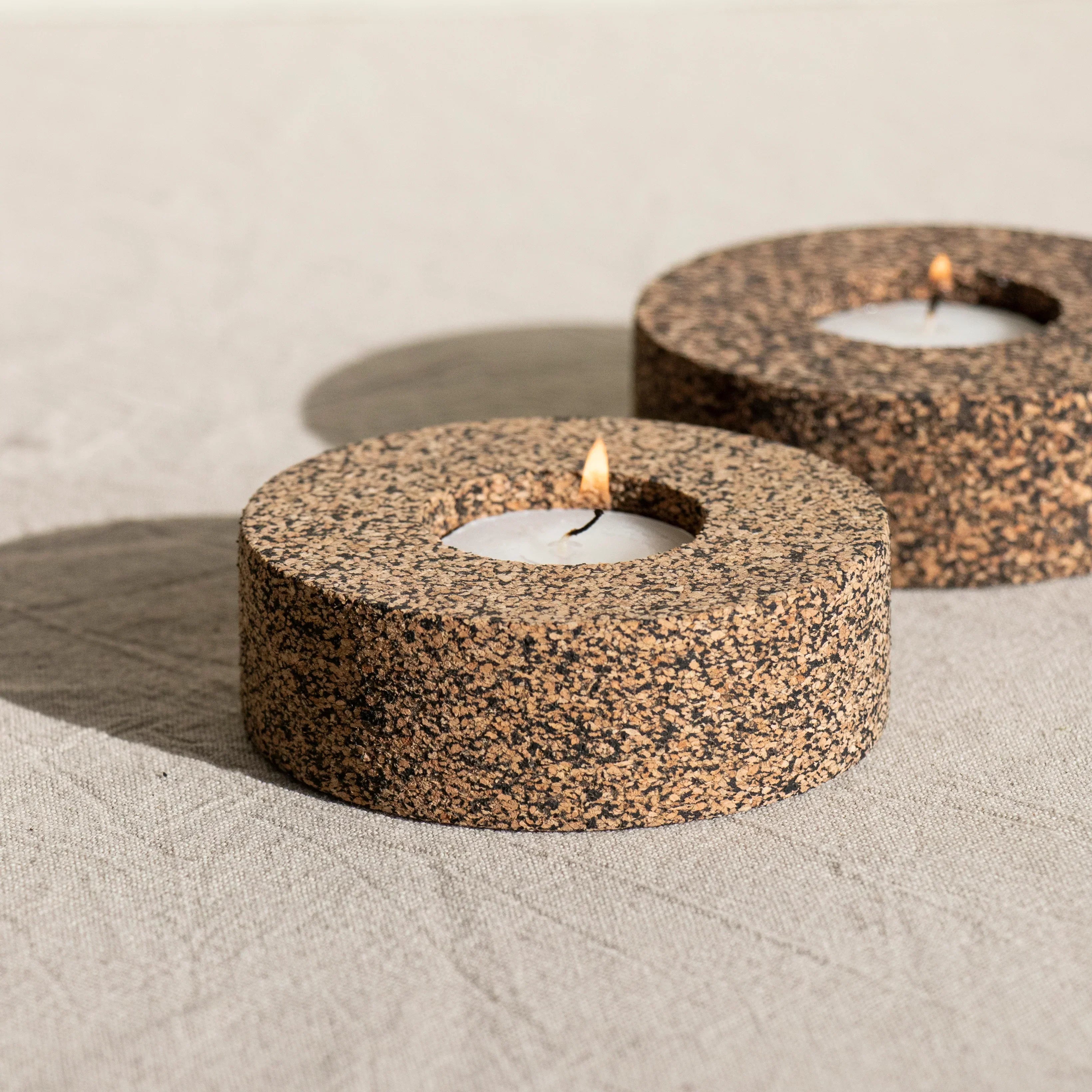 Eco Tea Light Holder | Eco Recycled Rubber and Cork