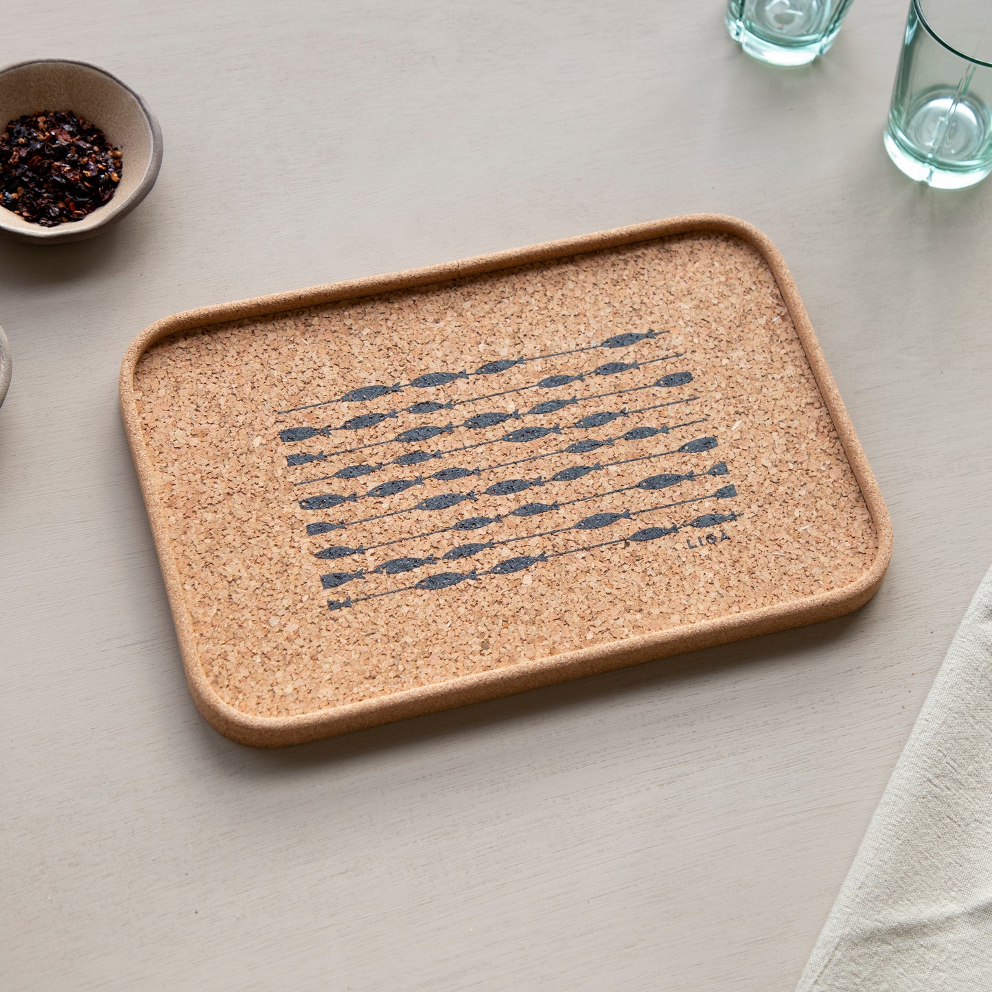 Cork Drinks Tray | Fish On A Line