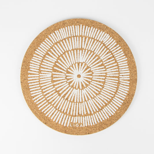 Cork Mats | Sandy Lines White