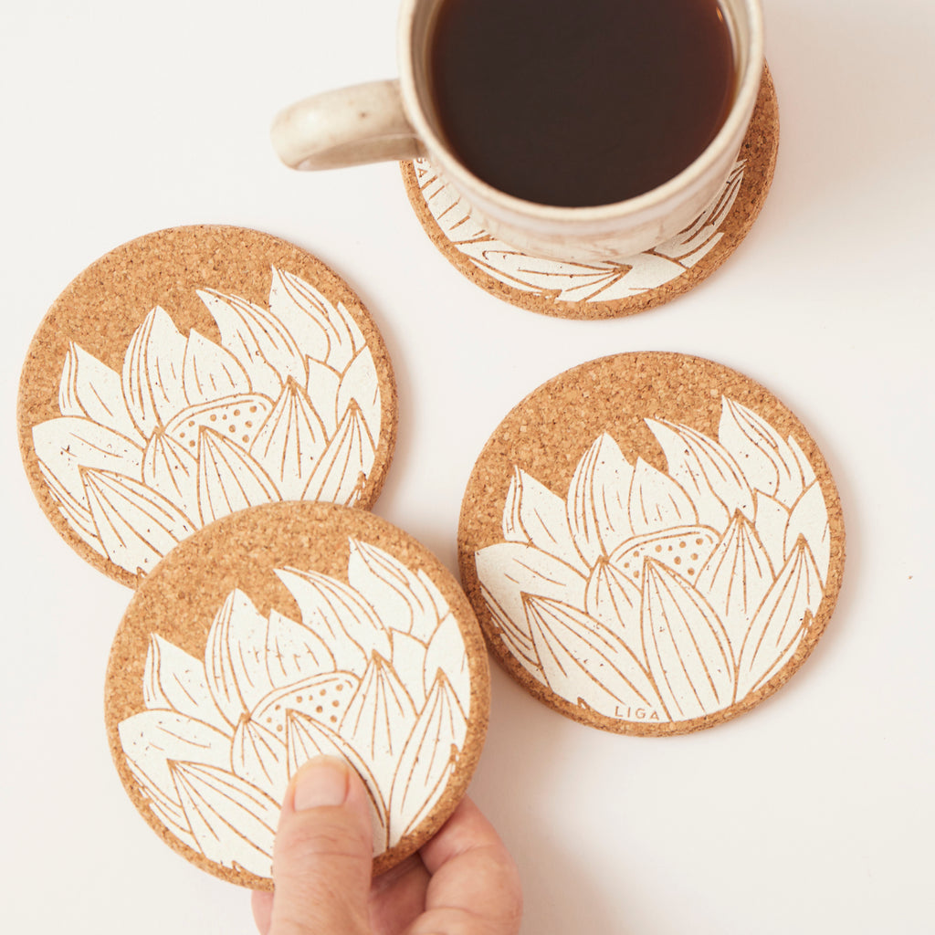 Cork Coaster Lotus