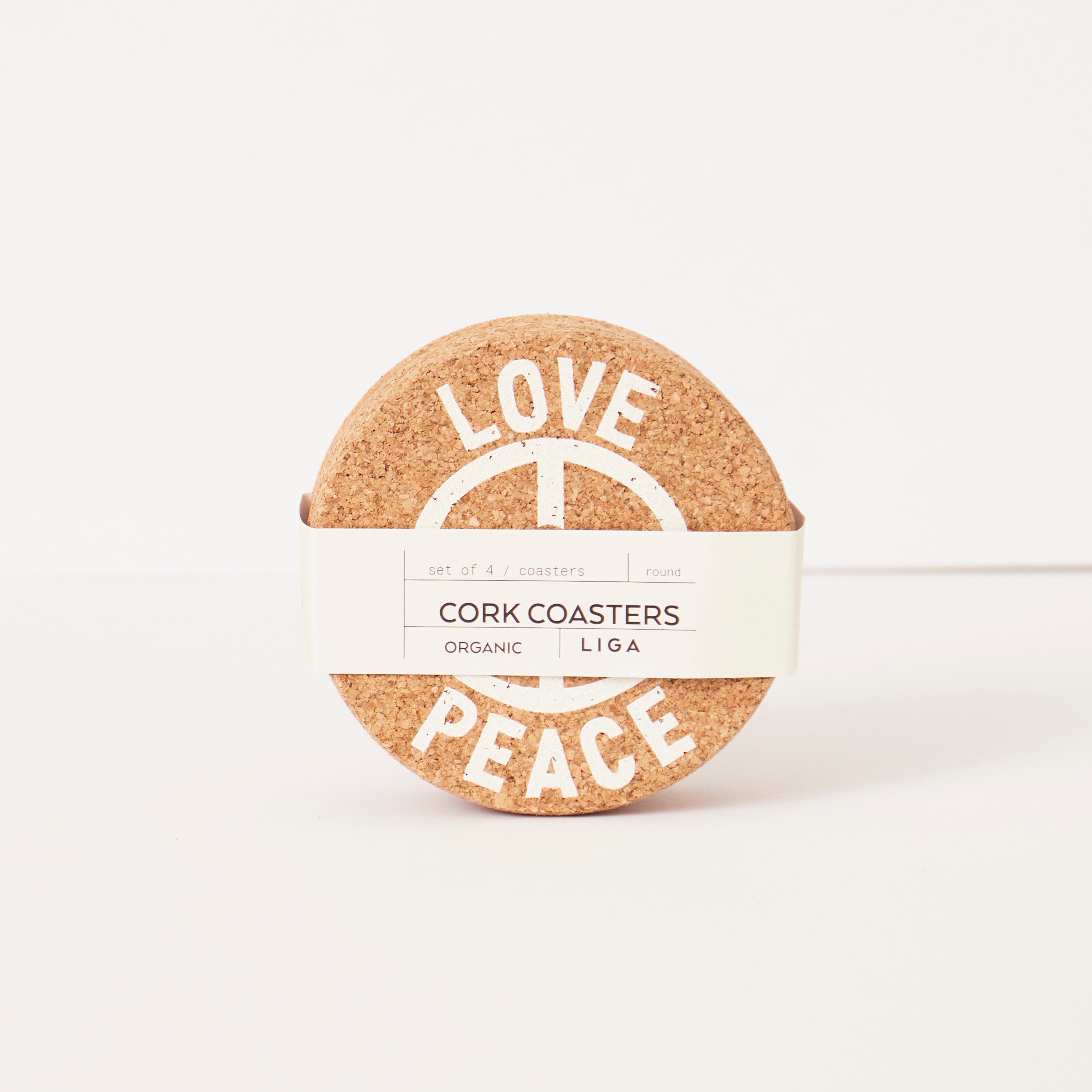 Cork Coaster Love & Peace