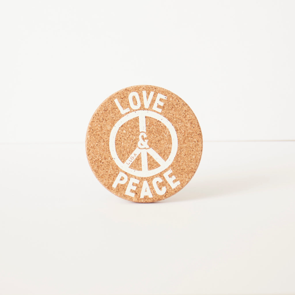 Cork Coaster Love & Peace