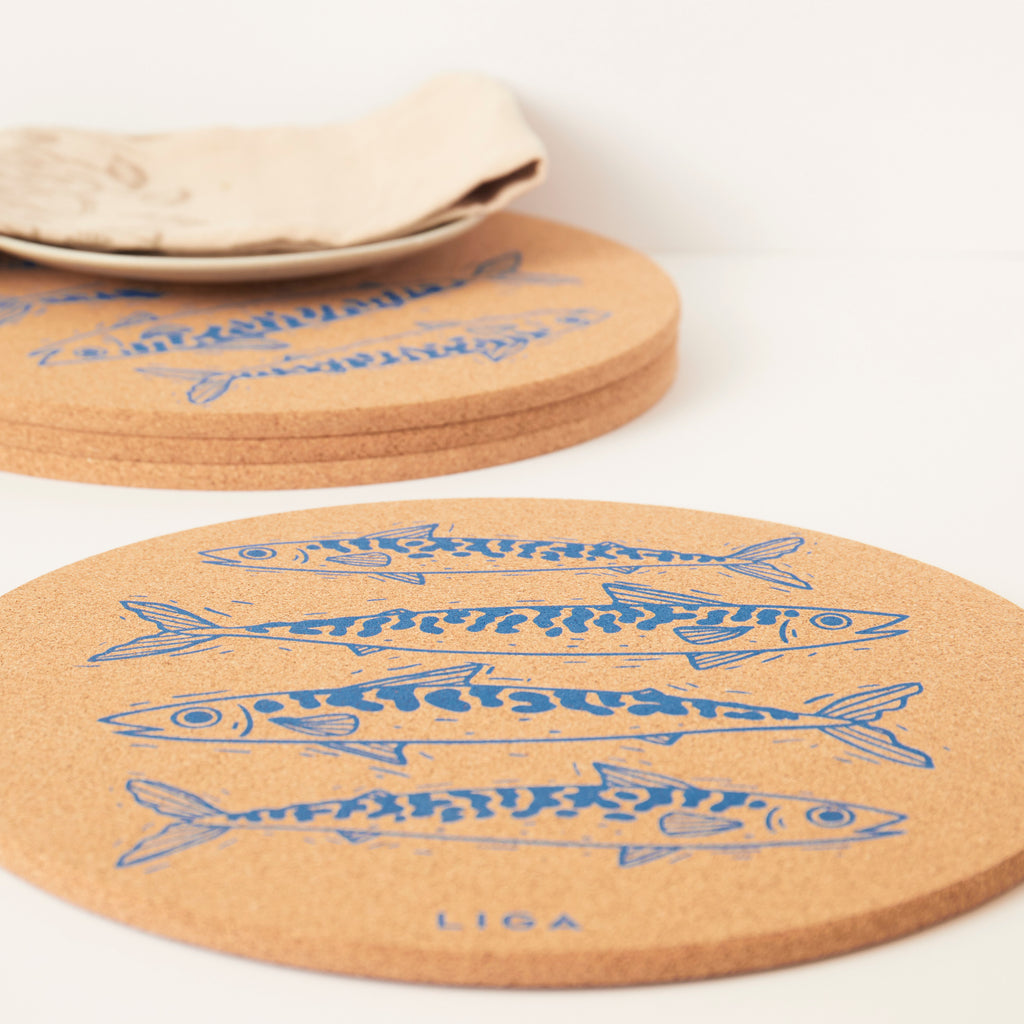 Cork Placemat - Mackerel