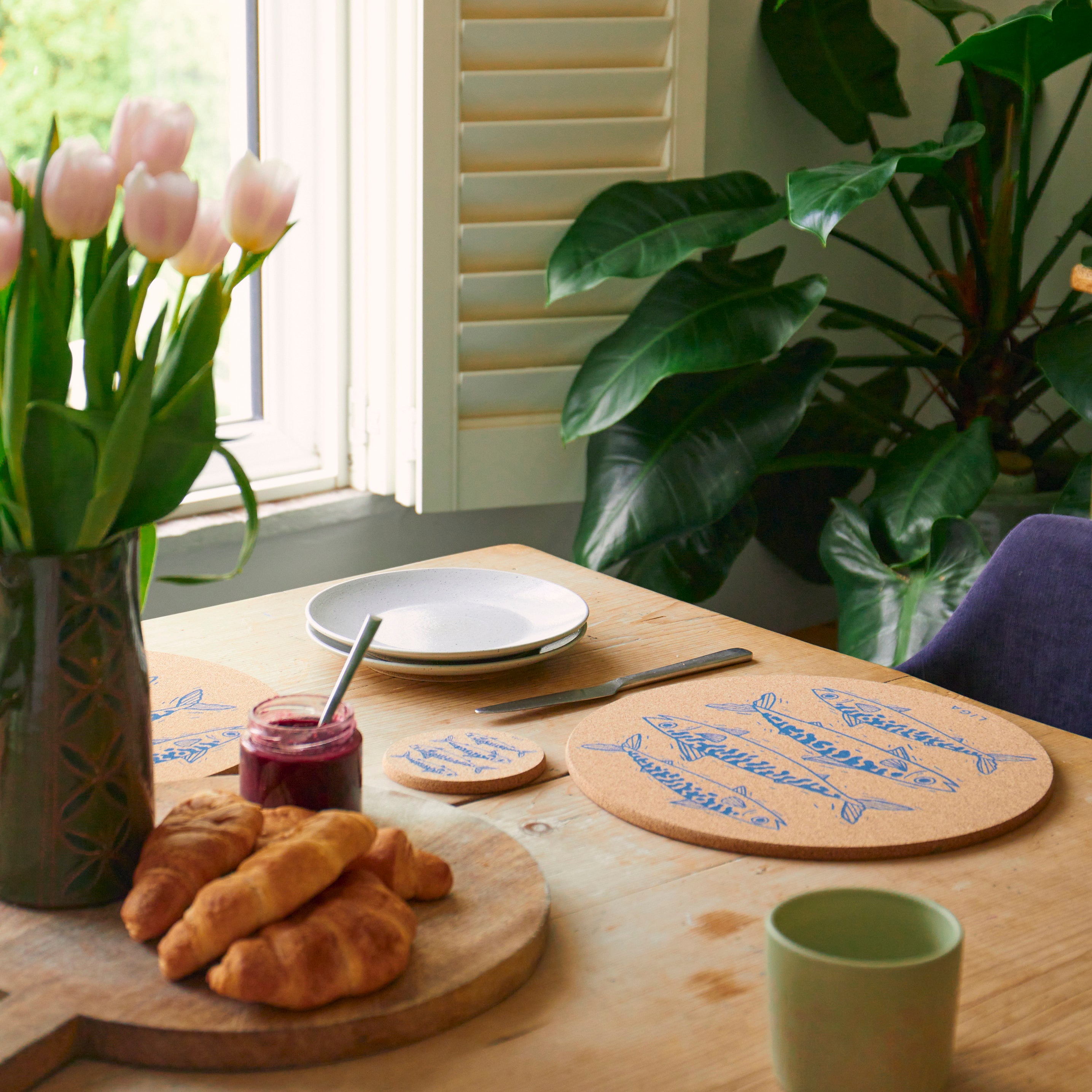 Cork Placemat - Mackerel