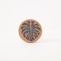 Cork Coaster Monstera Grey