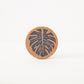 Cork Coaster Monstera Grey