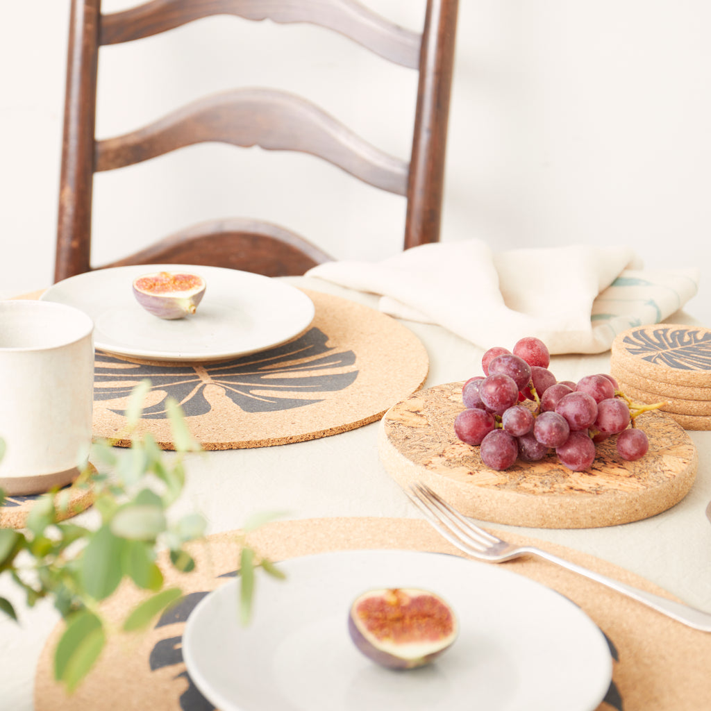 Cork Max Placemats - Monstera