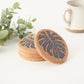 Cork Coaster Monstera Grey