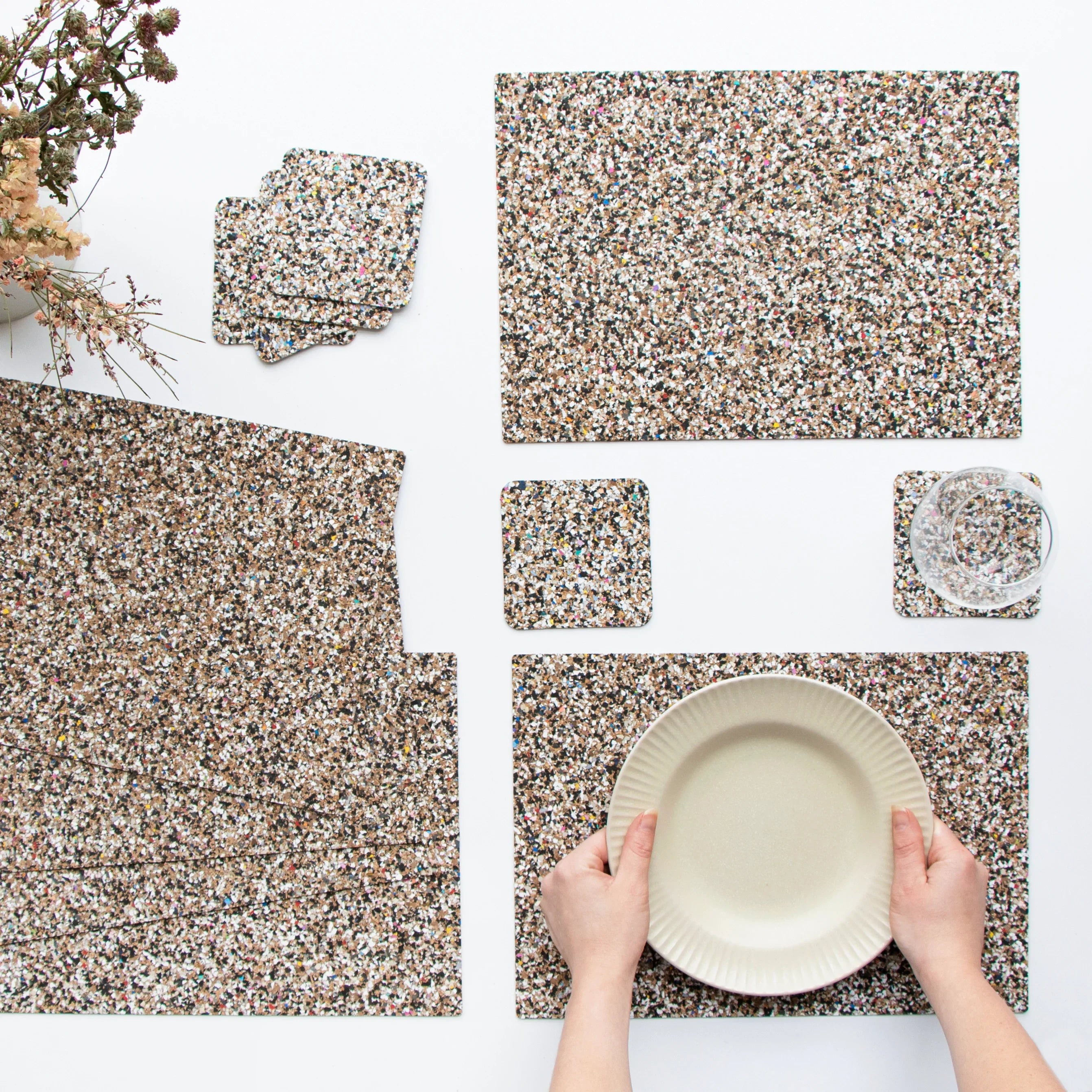 Beach Clean Rectangle Placemats and Coasters - Table S/6