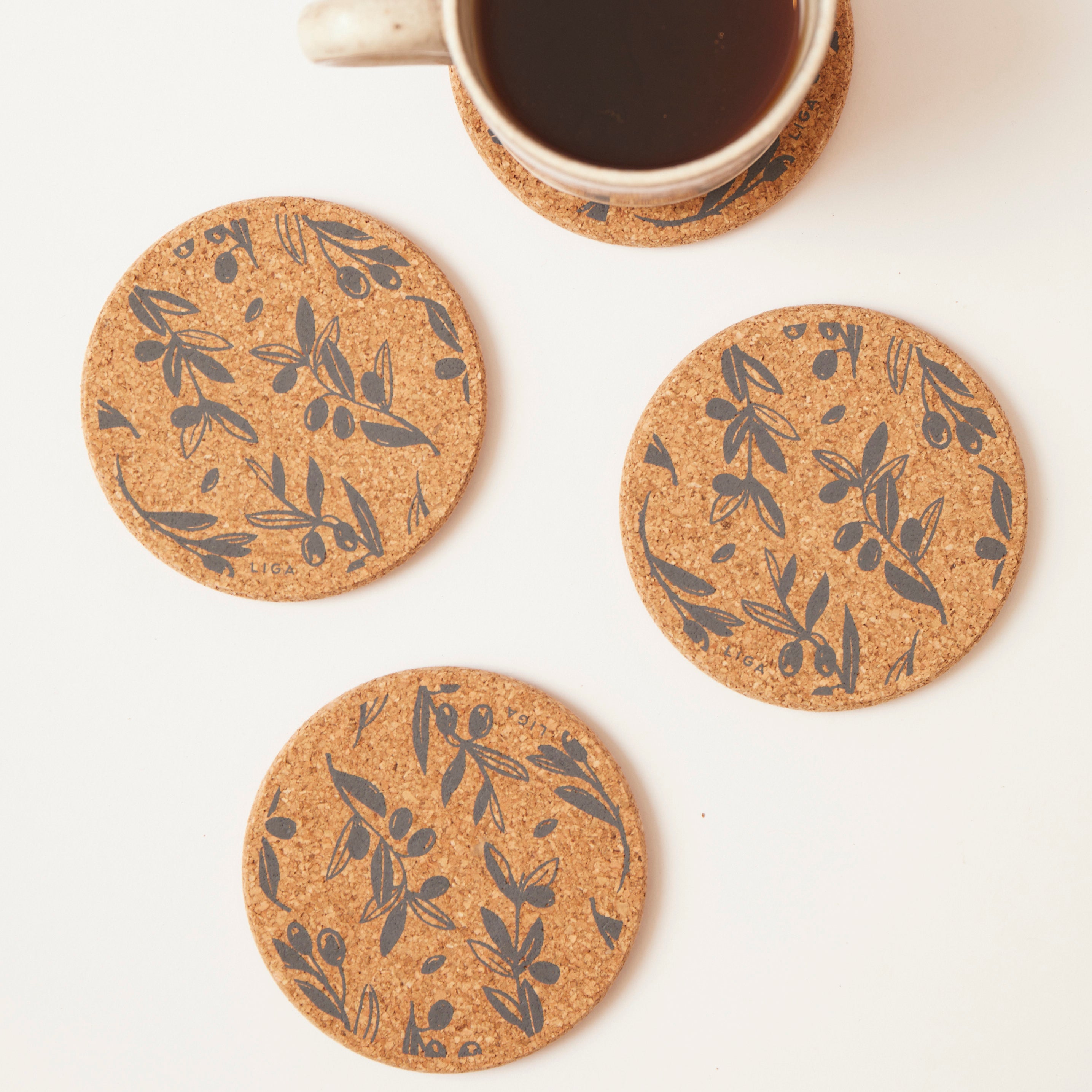 Cork Coaster Olive & Pip