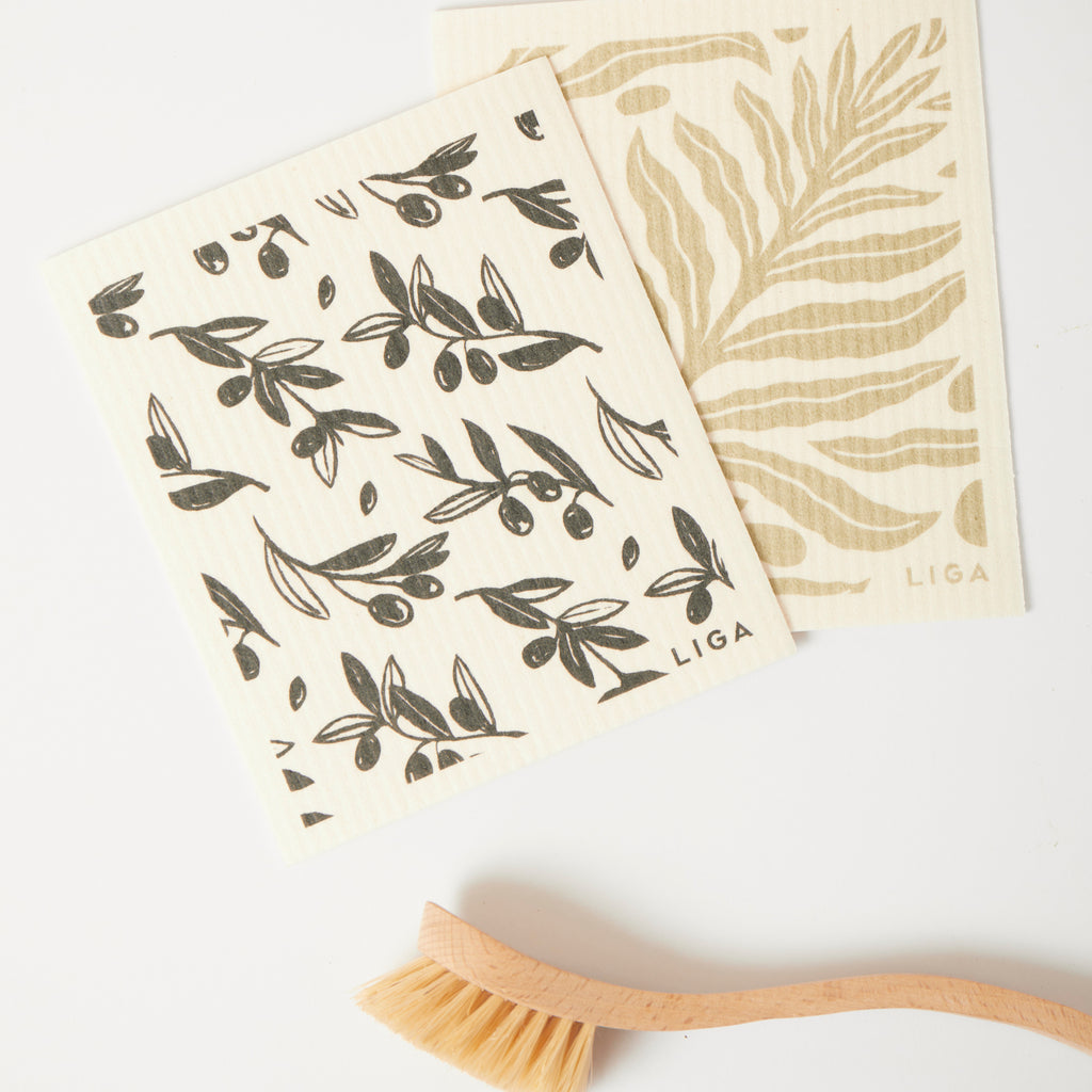Olive & Pip | Cork and Tile Trivet, Tea Towel and Dishcloths