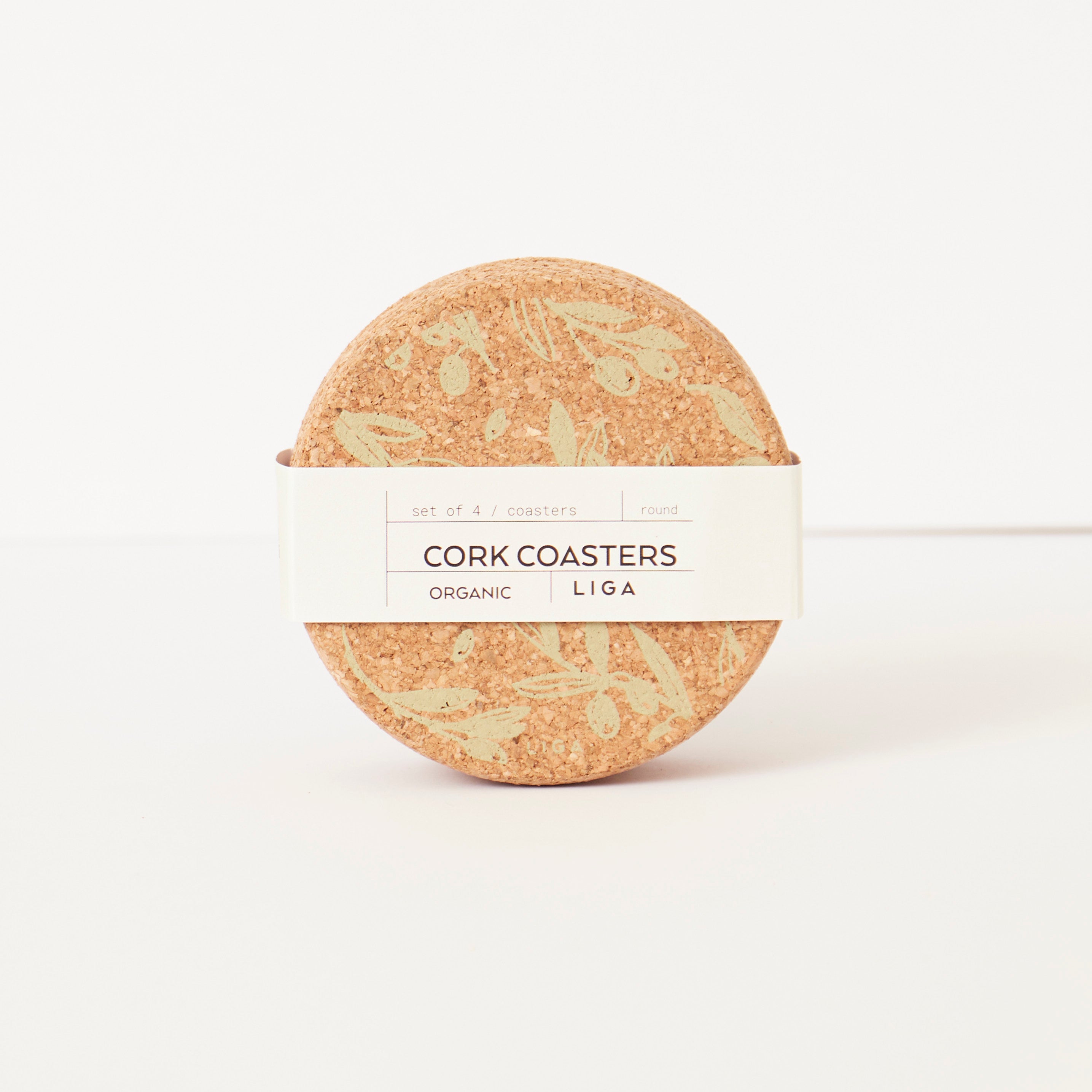 Cork Coaster Olive & Pip Green