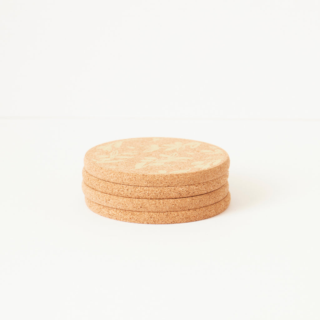 Cork Coaster Olive & Pip Green