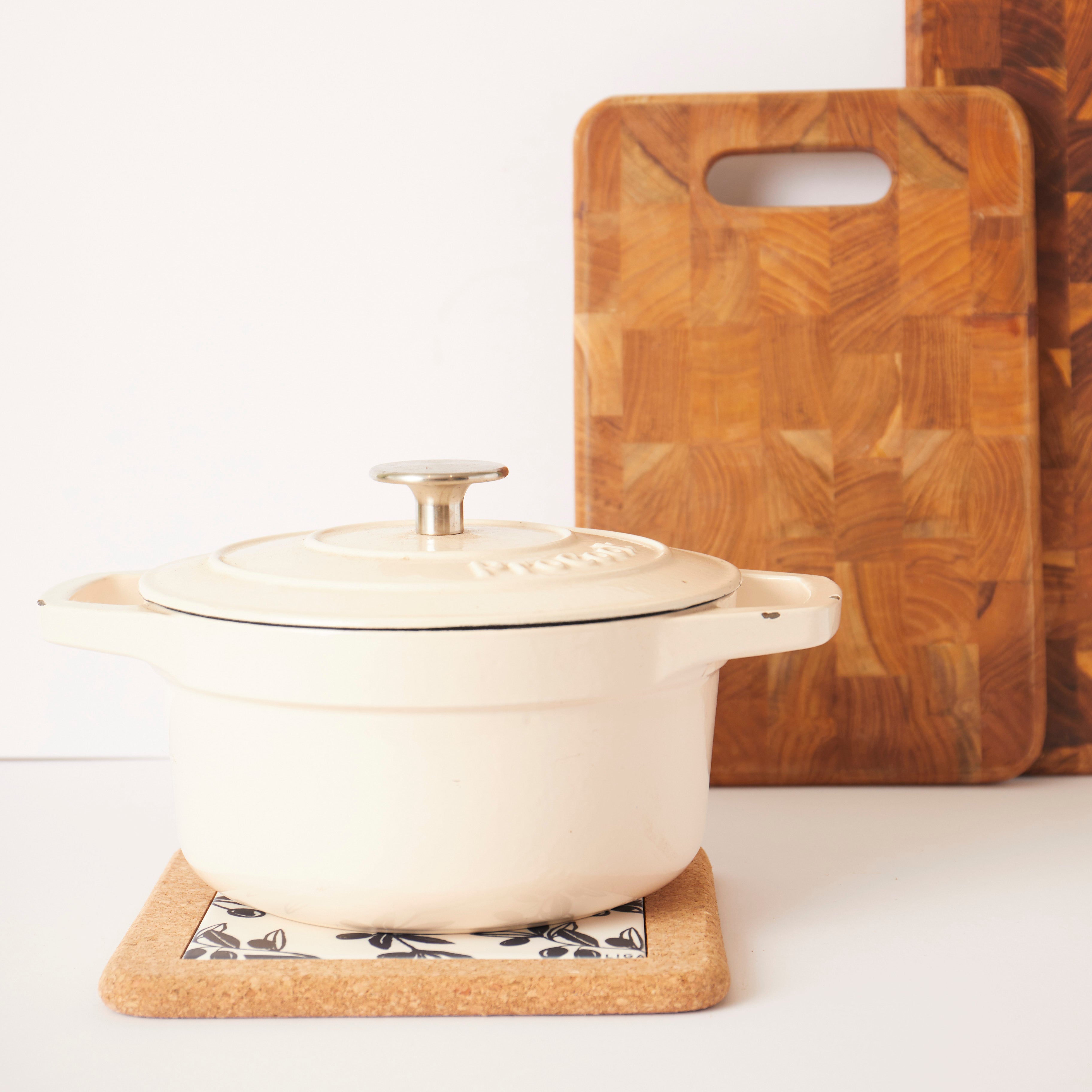 Olive & Pip | Cork and Tile Trivet, Tea Towel and Dishcloths