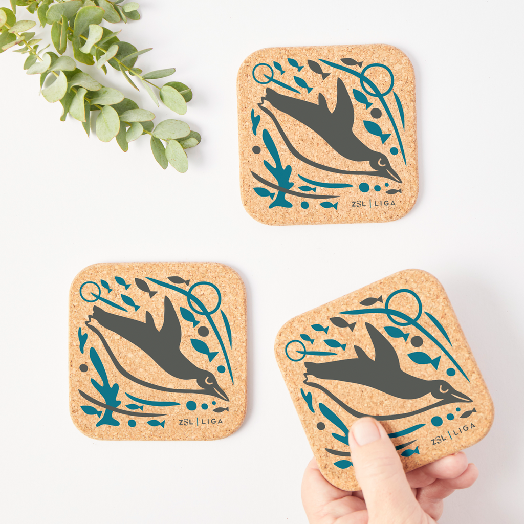 Cork Coasters | Swimming Penguins