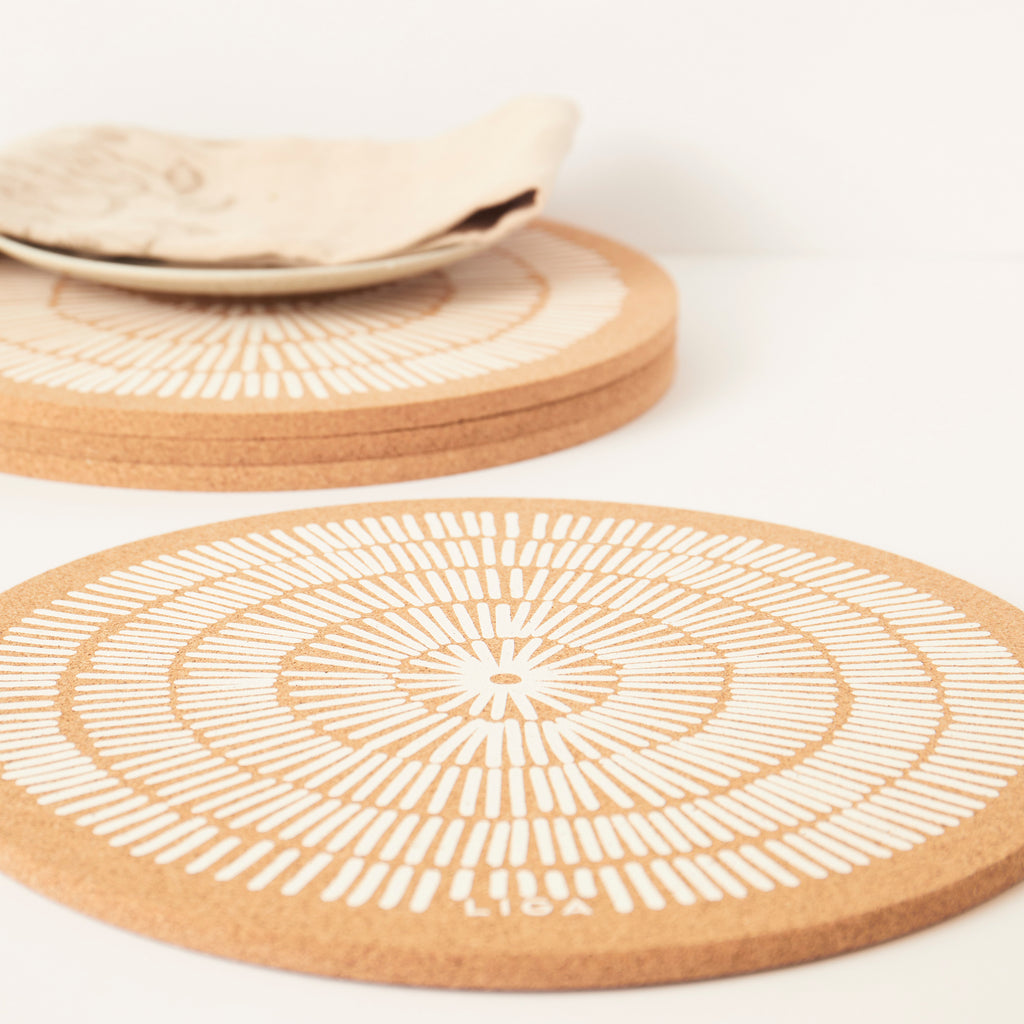 Cork Placemat - Sandy Lines