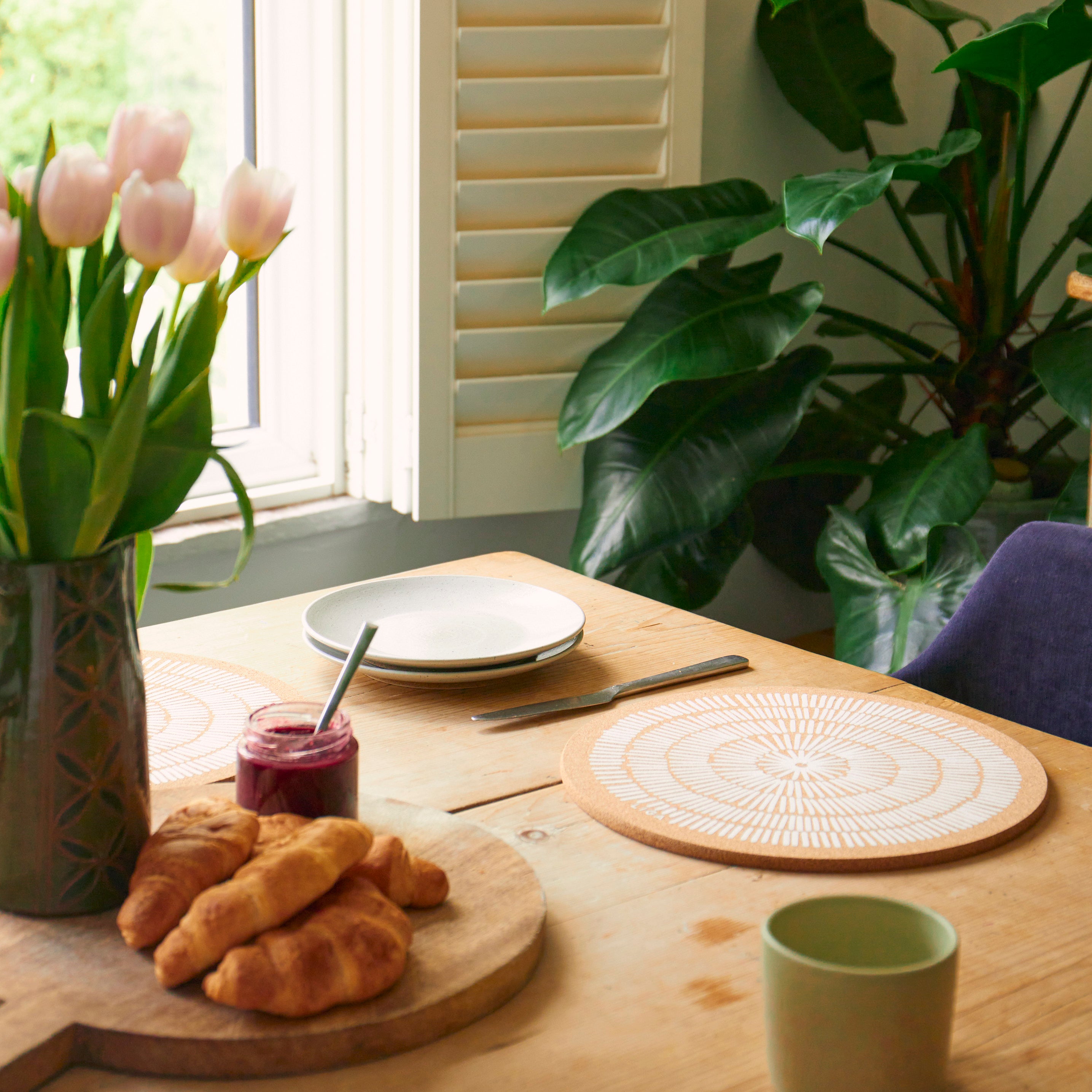 Cork Placemat - Sandy Lines