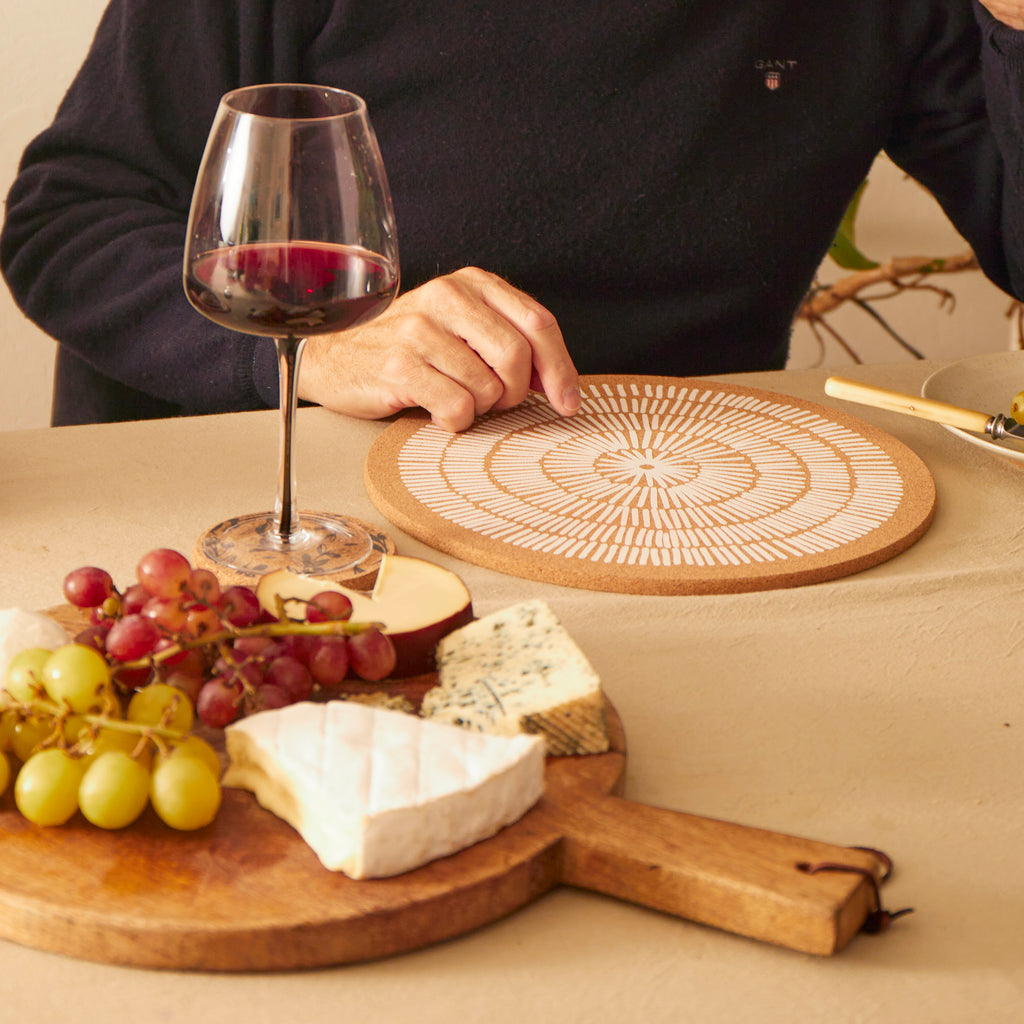 Cork Placemat - Sandy Lines