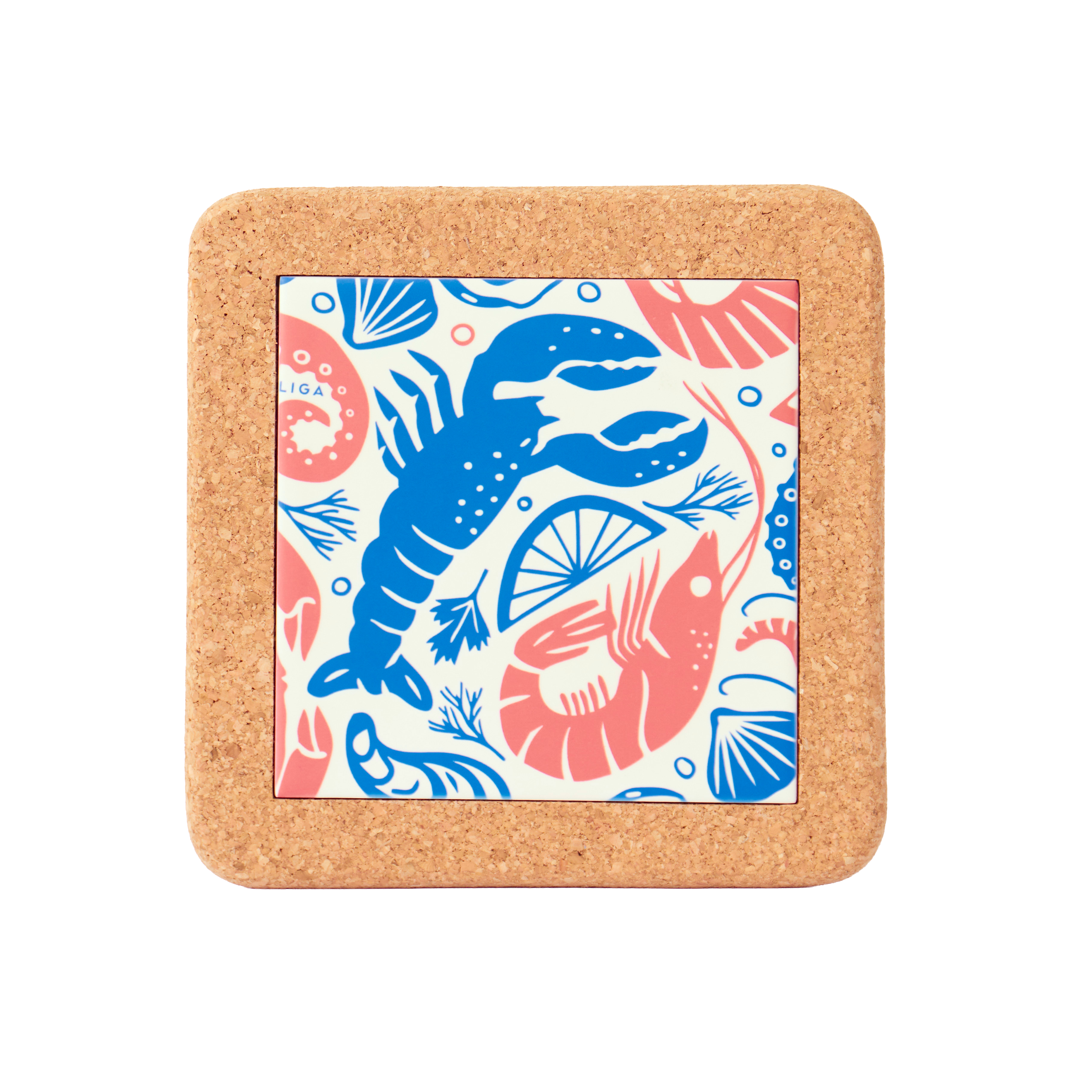 Seafood Platter | Cork and Tile Trivet, Tea Towel and Dishcloths
