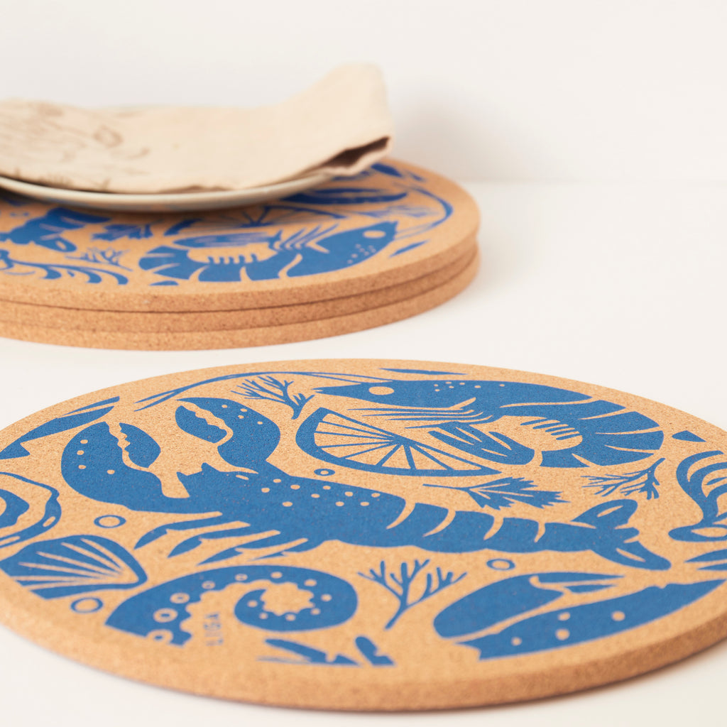 Cork Placemat - Seafood Platter