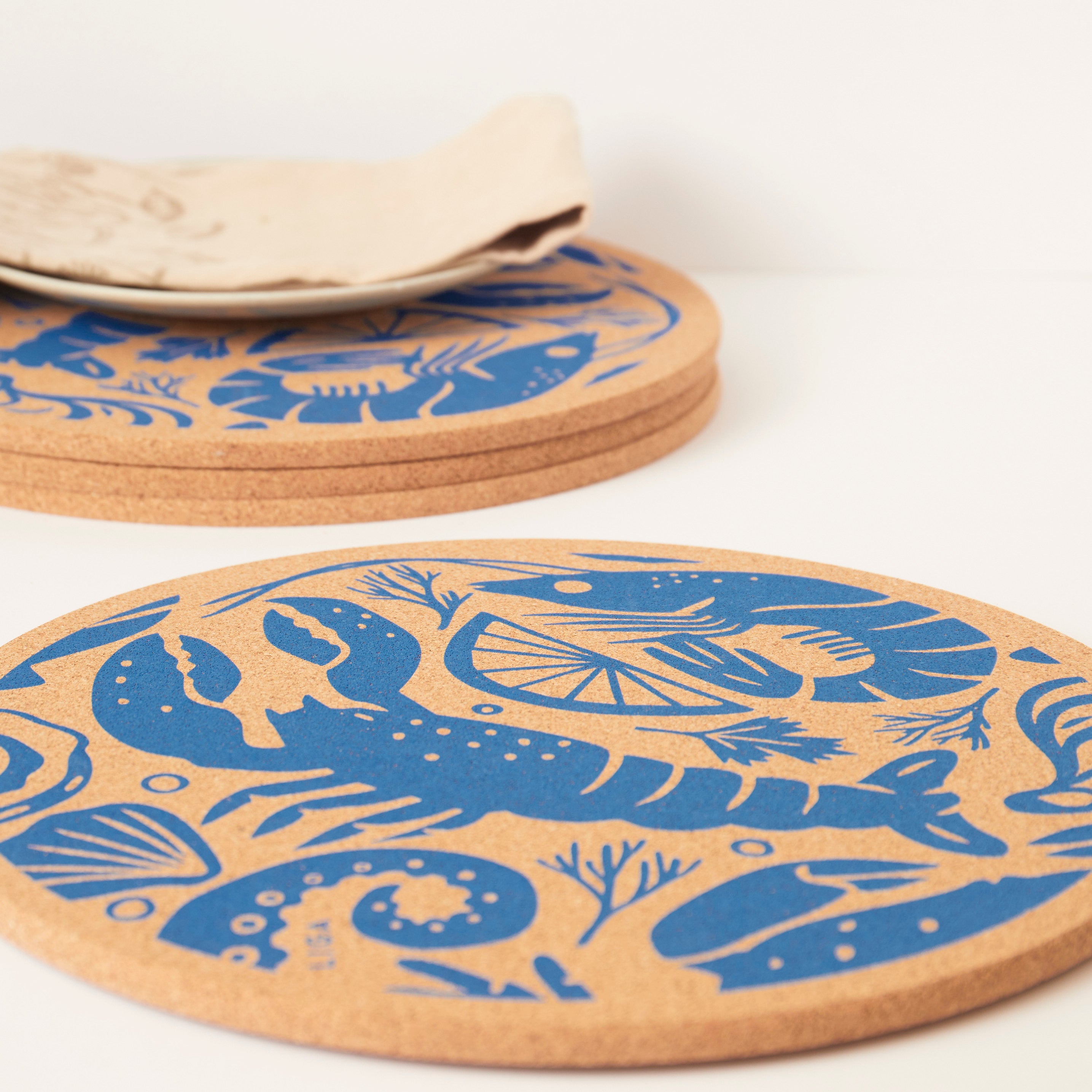 Cork Placemat - Seafood Platter