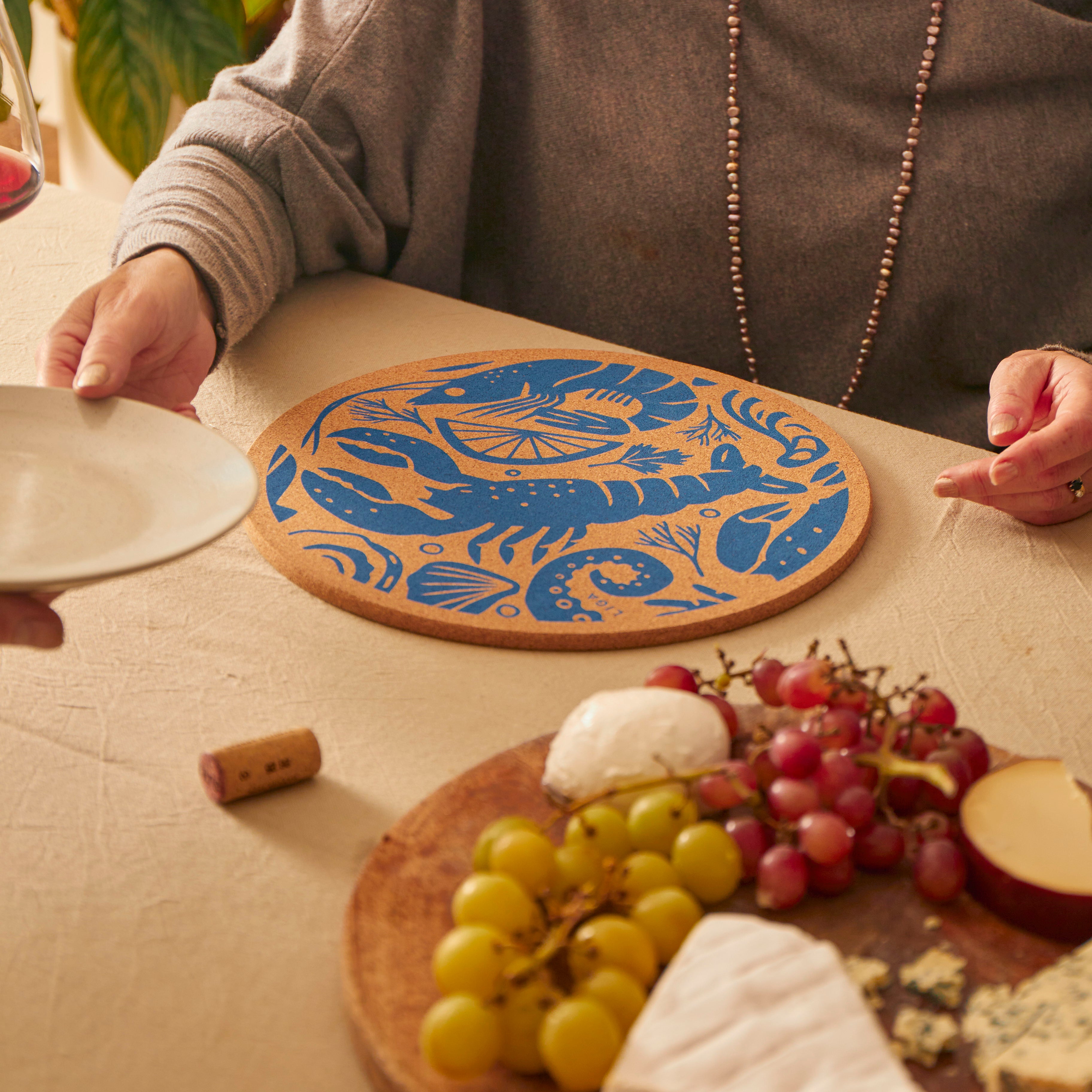 Cork Placemat - Seafood Platter