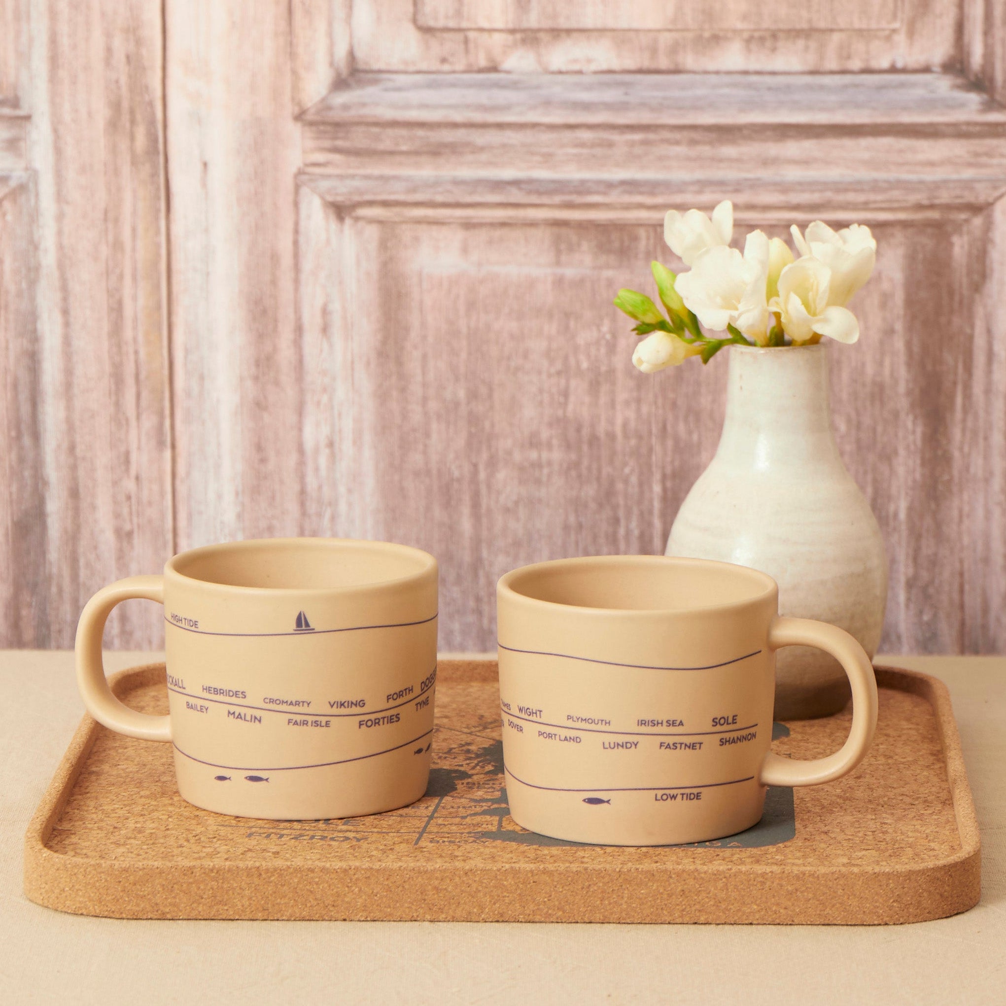 Shipping Forecast Mugs and Tray