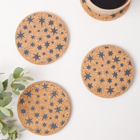 Cork Mats | Grey Stars