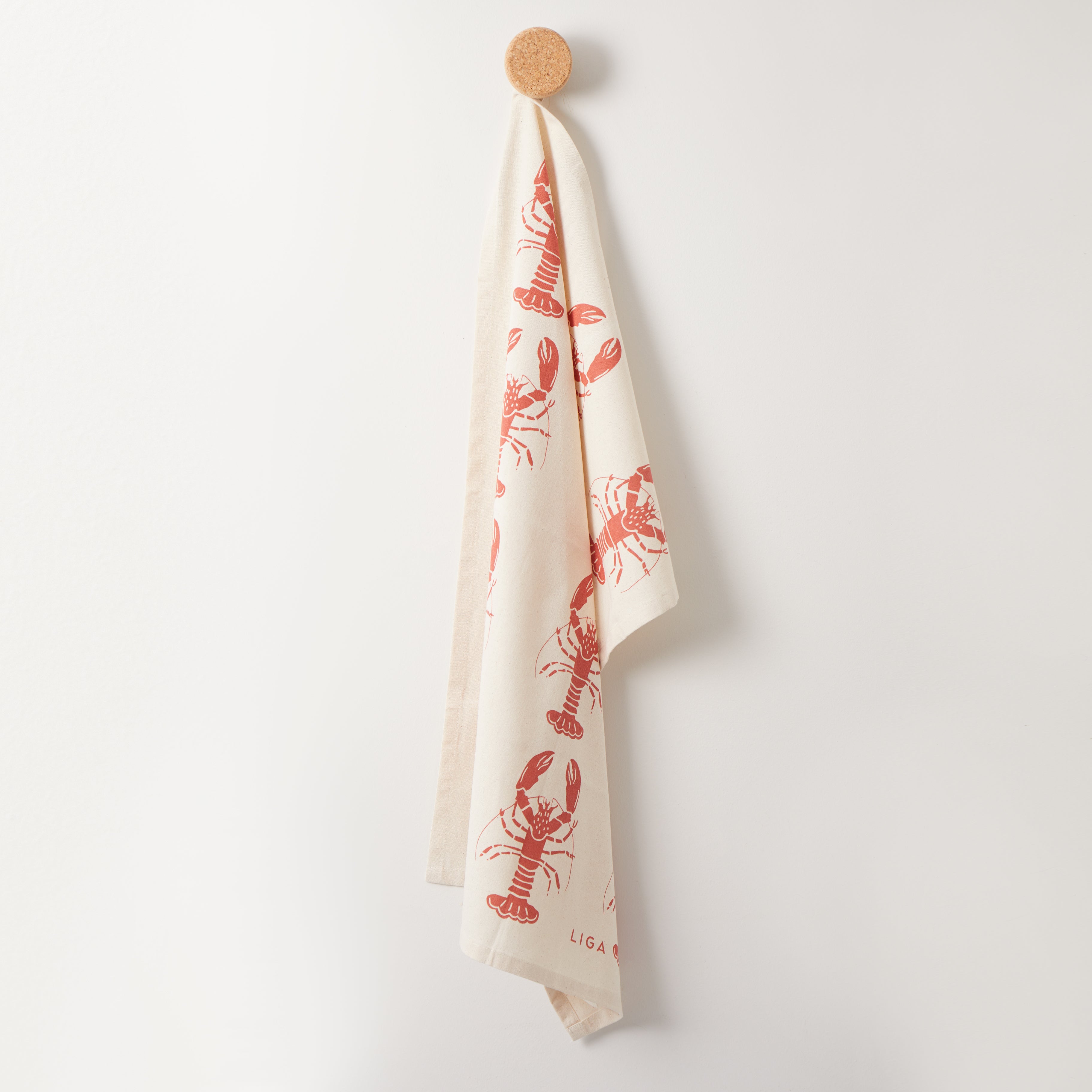 Organic Tea Towels | Lobster Red