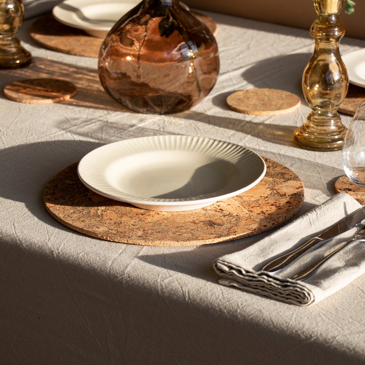 Natural Cork Placemats | Round