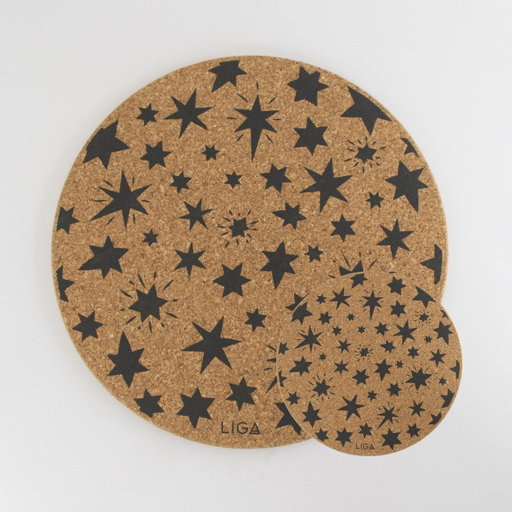 Cork Mats | Grey Stars