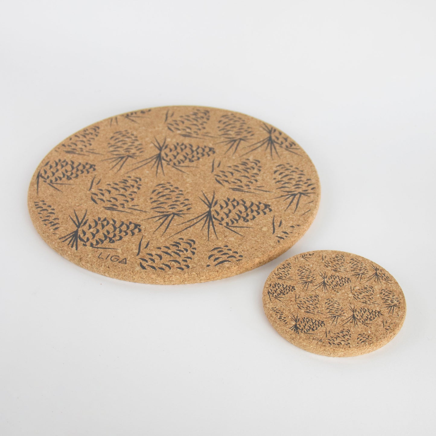 Cork Mats | Pinecones Grey