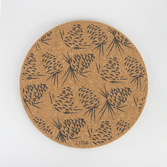 Cork Mats | Pinecones Grey