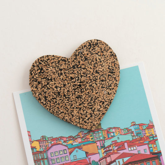 Recycled Rubber and Cork Heart Magnet