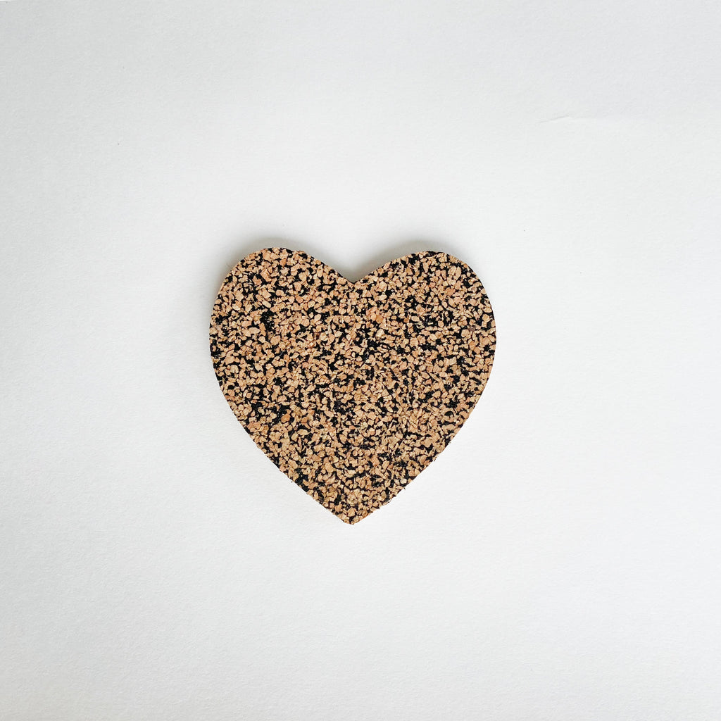 Recycled Rubber and Cork Heart Magnet