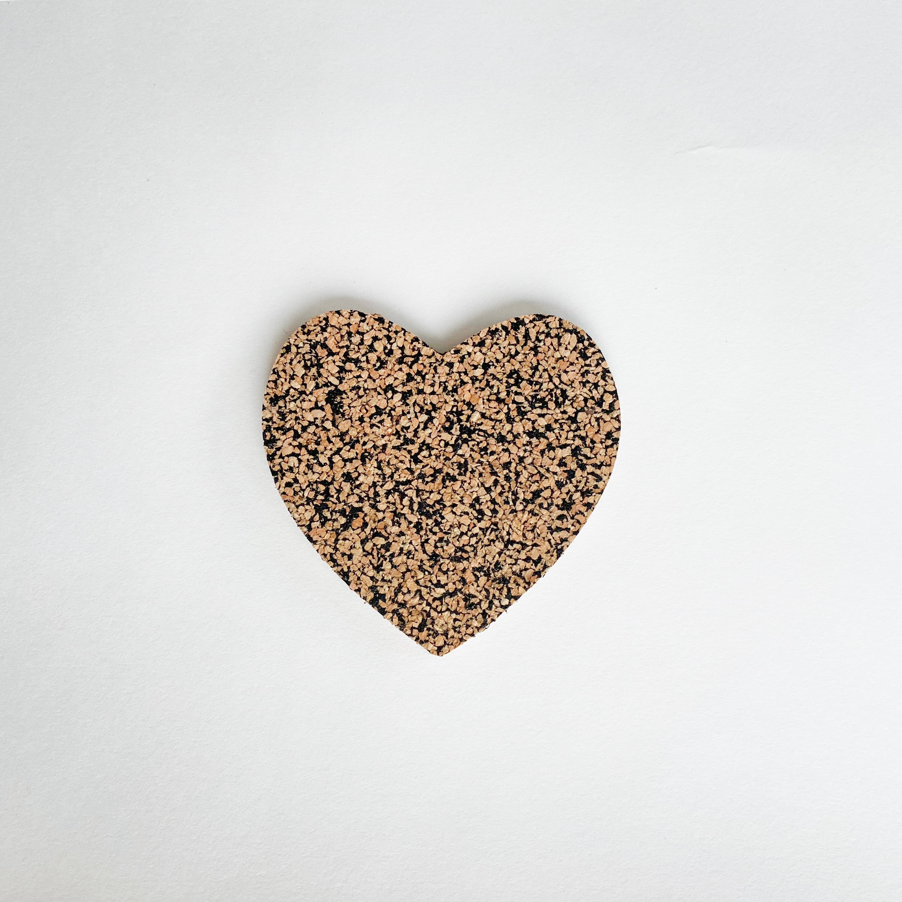 Recycled Rubber and Cork Heart Magnet
