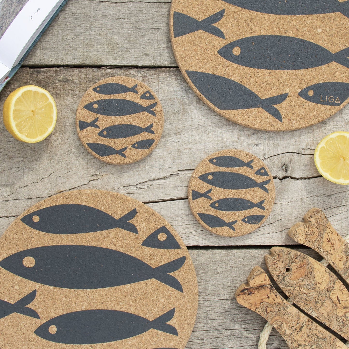 Cork Mats | Fish Grey