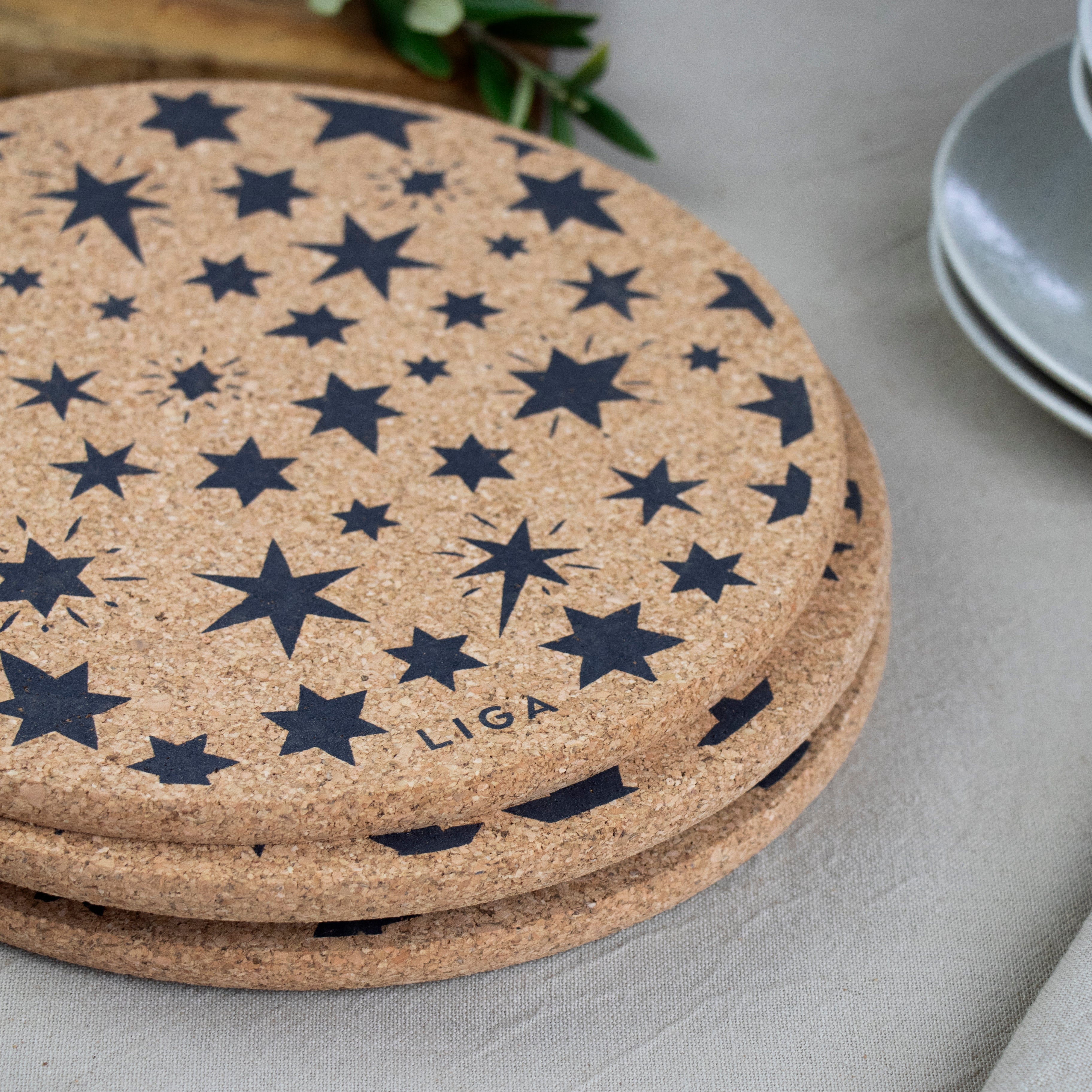 Cork Mats | Grey Stars