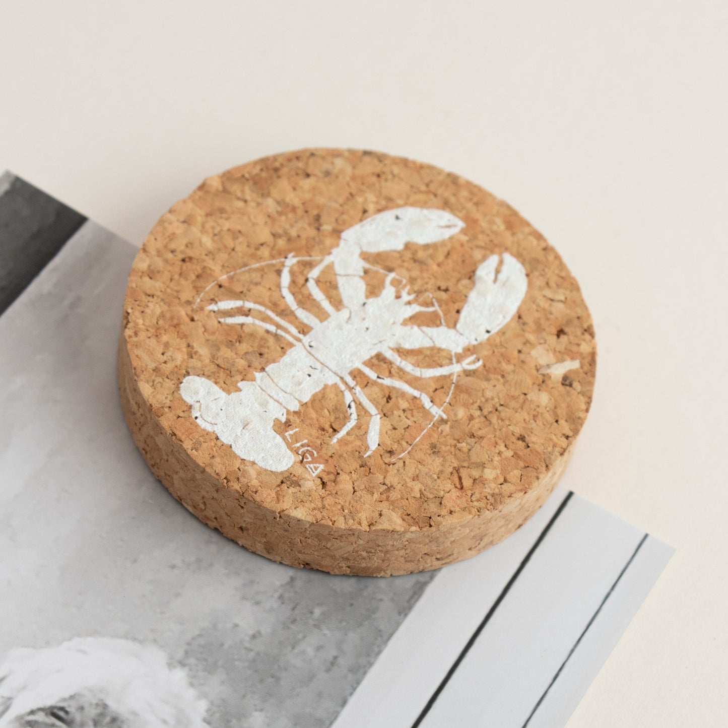 Round Organic Magnet | Lobster