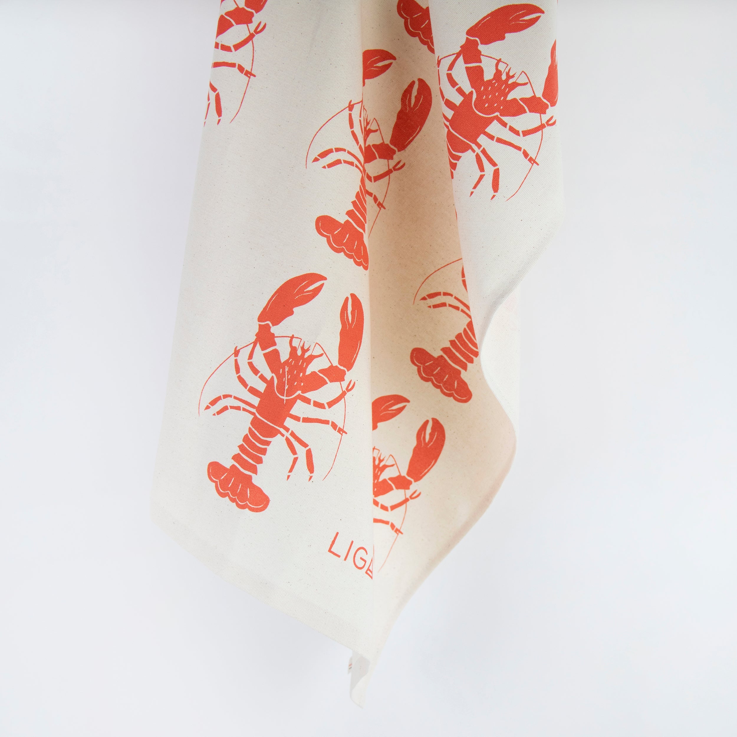 Organic Tea Towels | Lobster Red