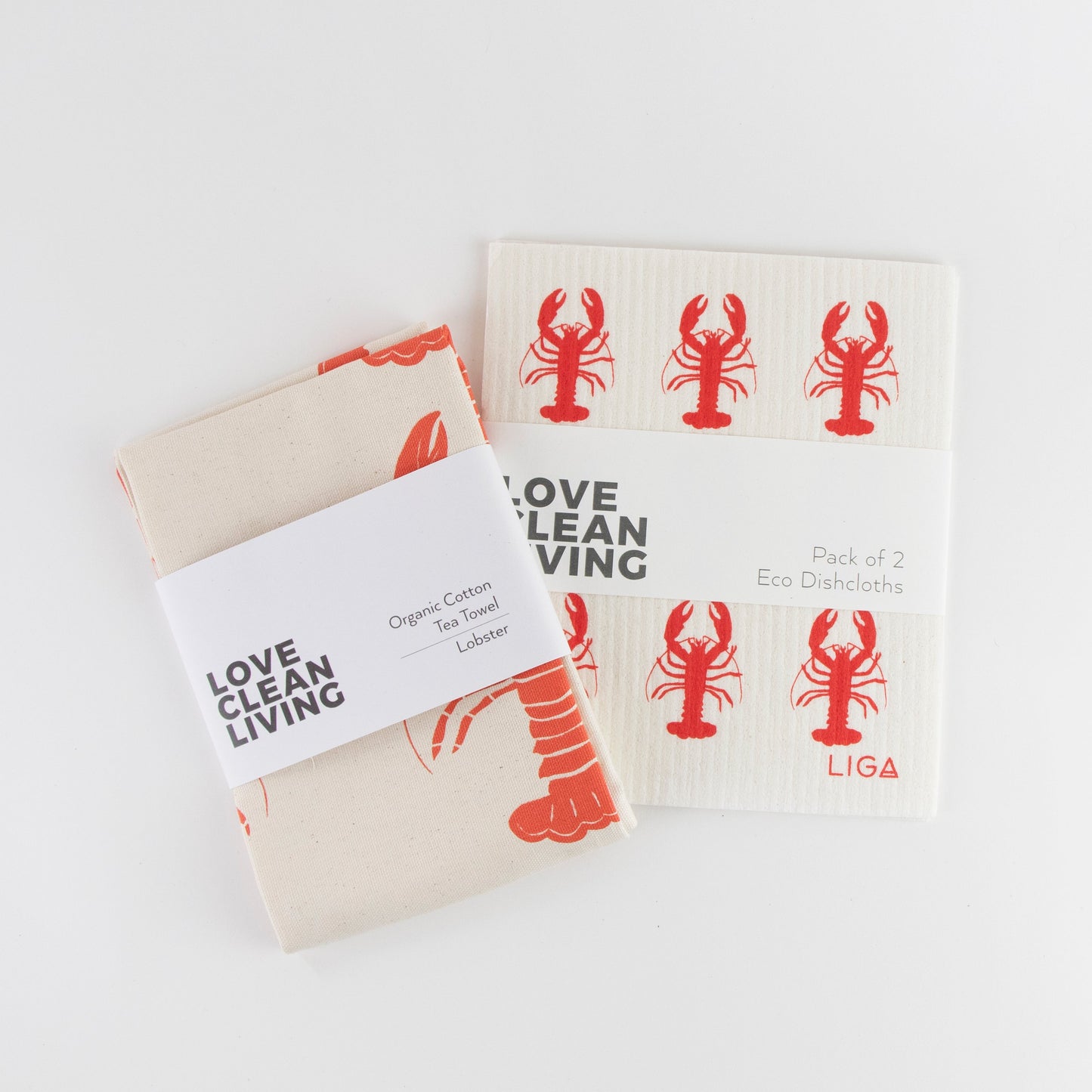 Organic Tea Towels | Lobster Red