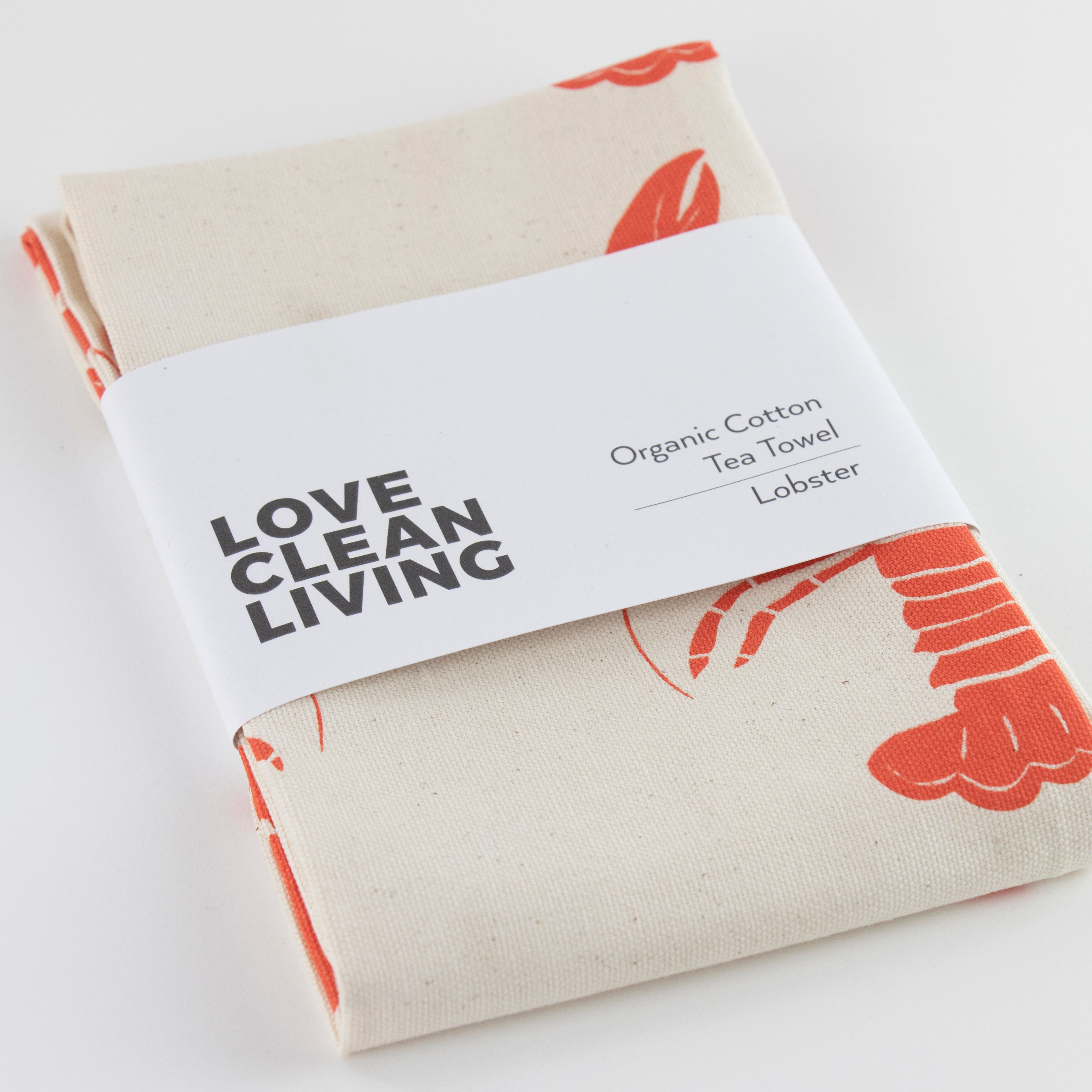 Organic Tea Towels | Lobster Red
