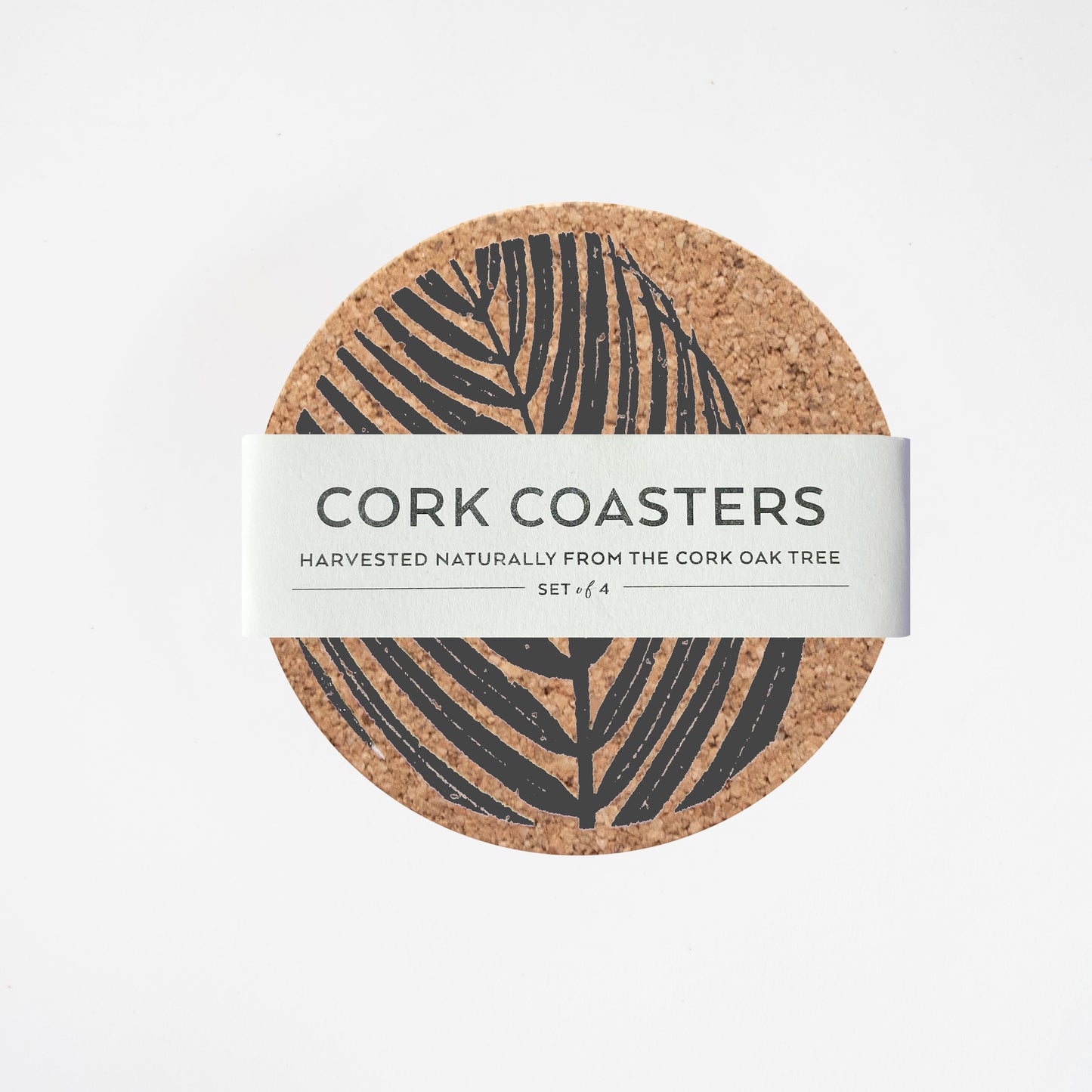 Cork Coaster Palm Grey