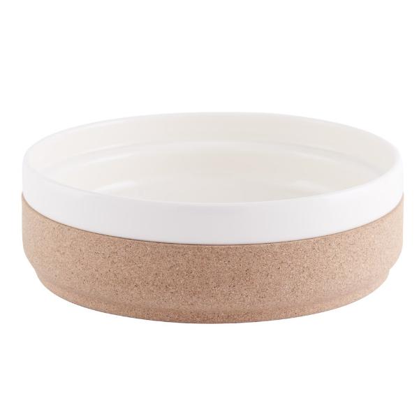 LIGA Eco Living Salad Serving Bowl in Cream Ceramic and Insulating Cork