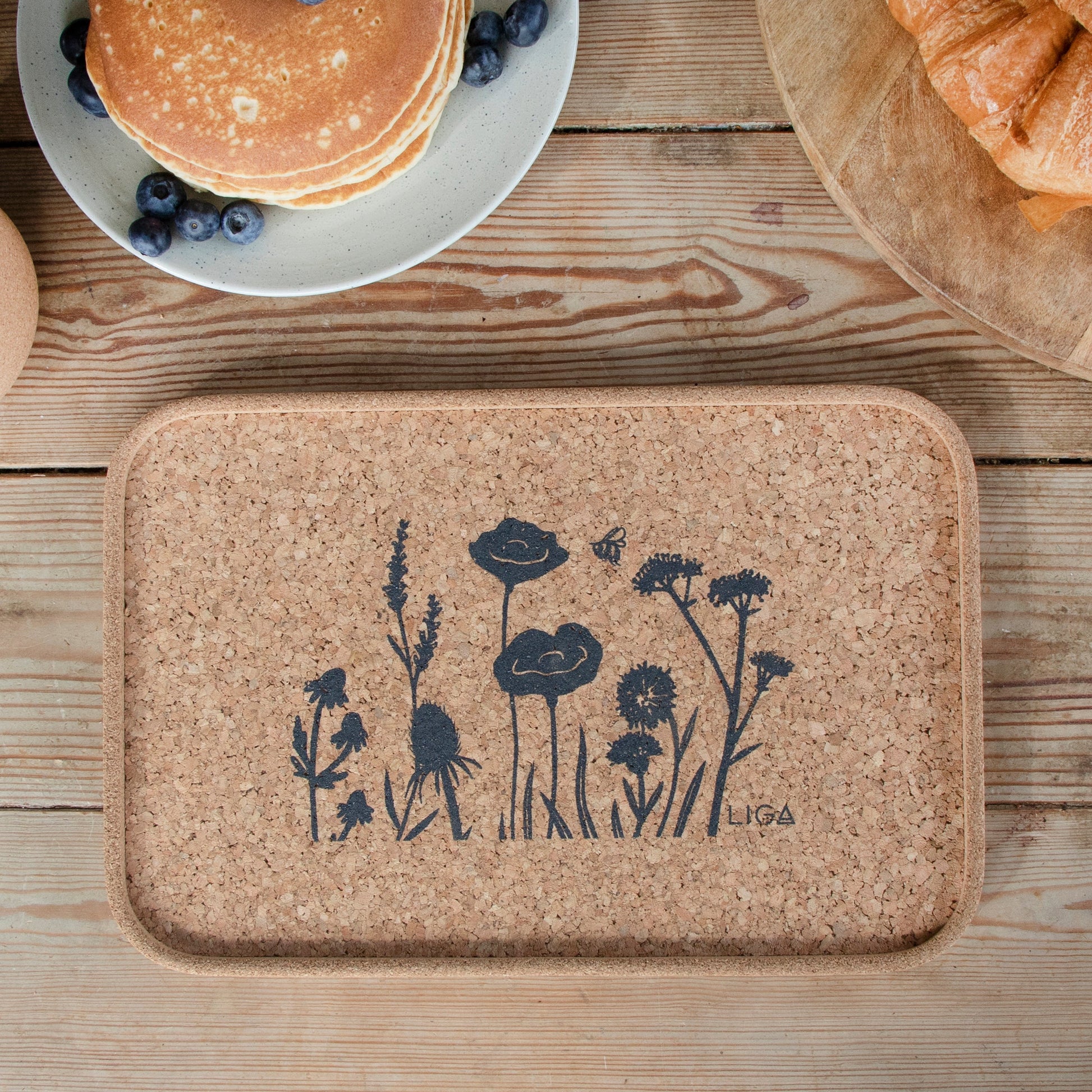 Wildflowers Tray made with eco friendly cork inspired by nature