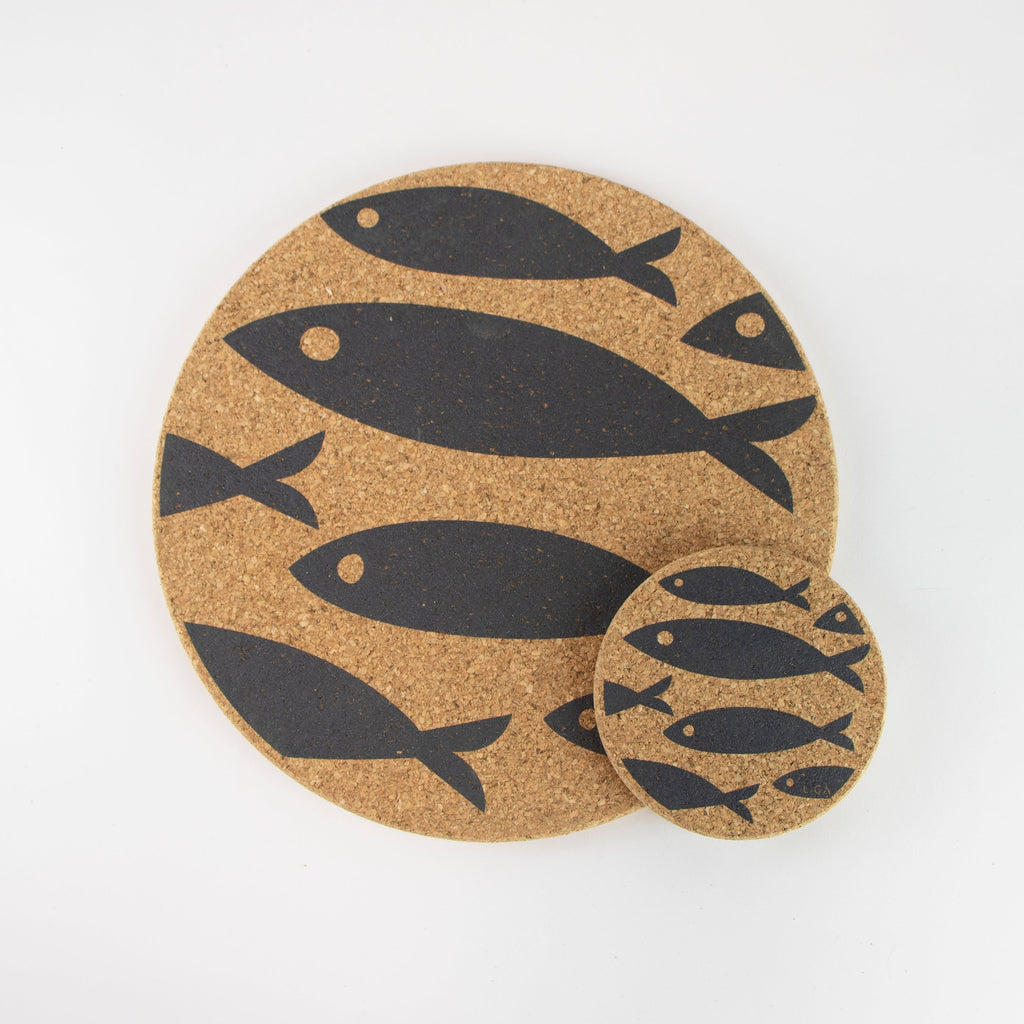 Cork Mats | Fish Grey